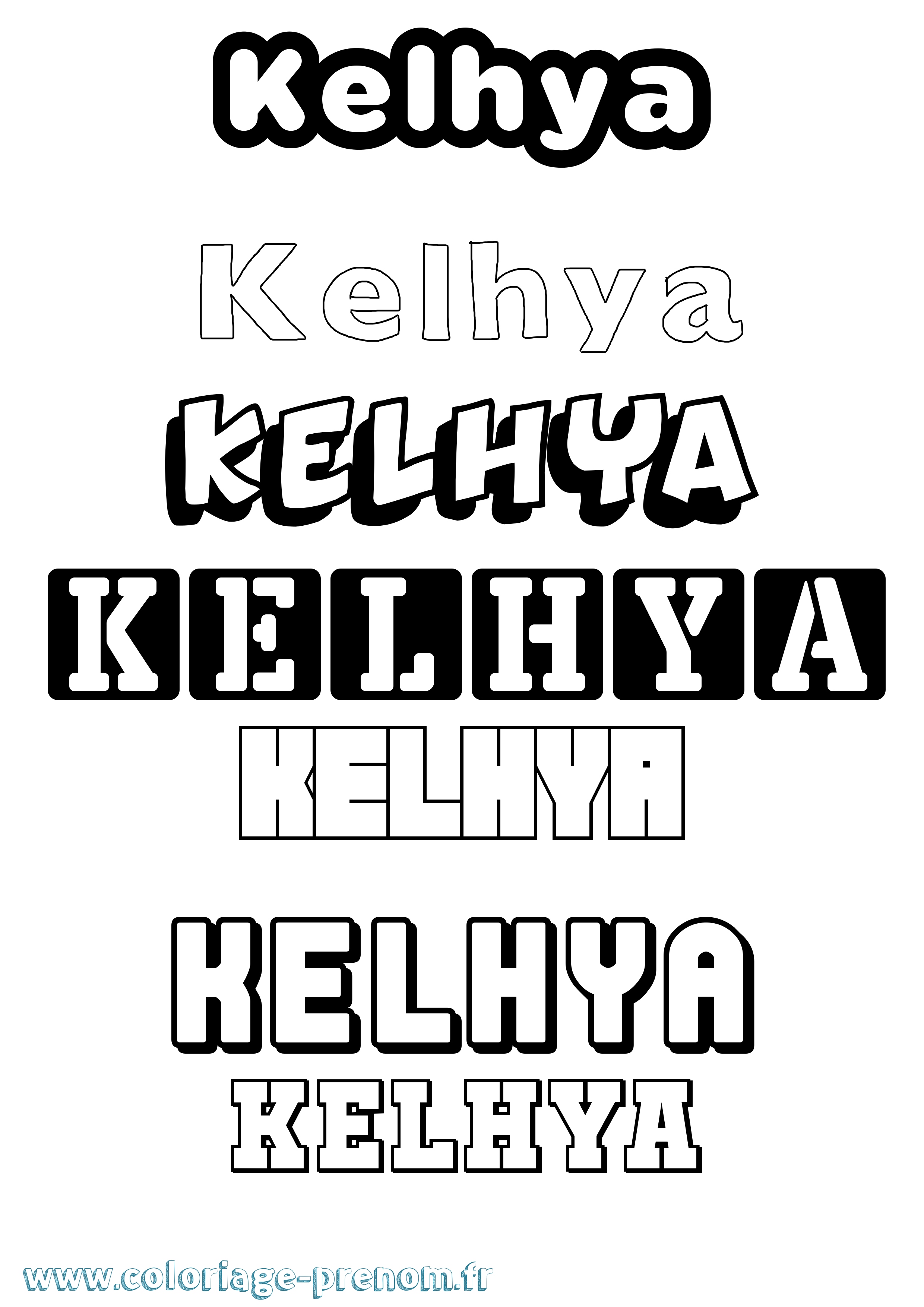 Coloriage Kelhya Simple Coloriage prénom Kelhya Simple