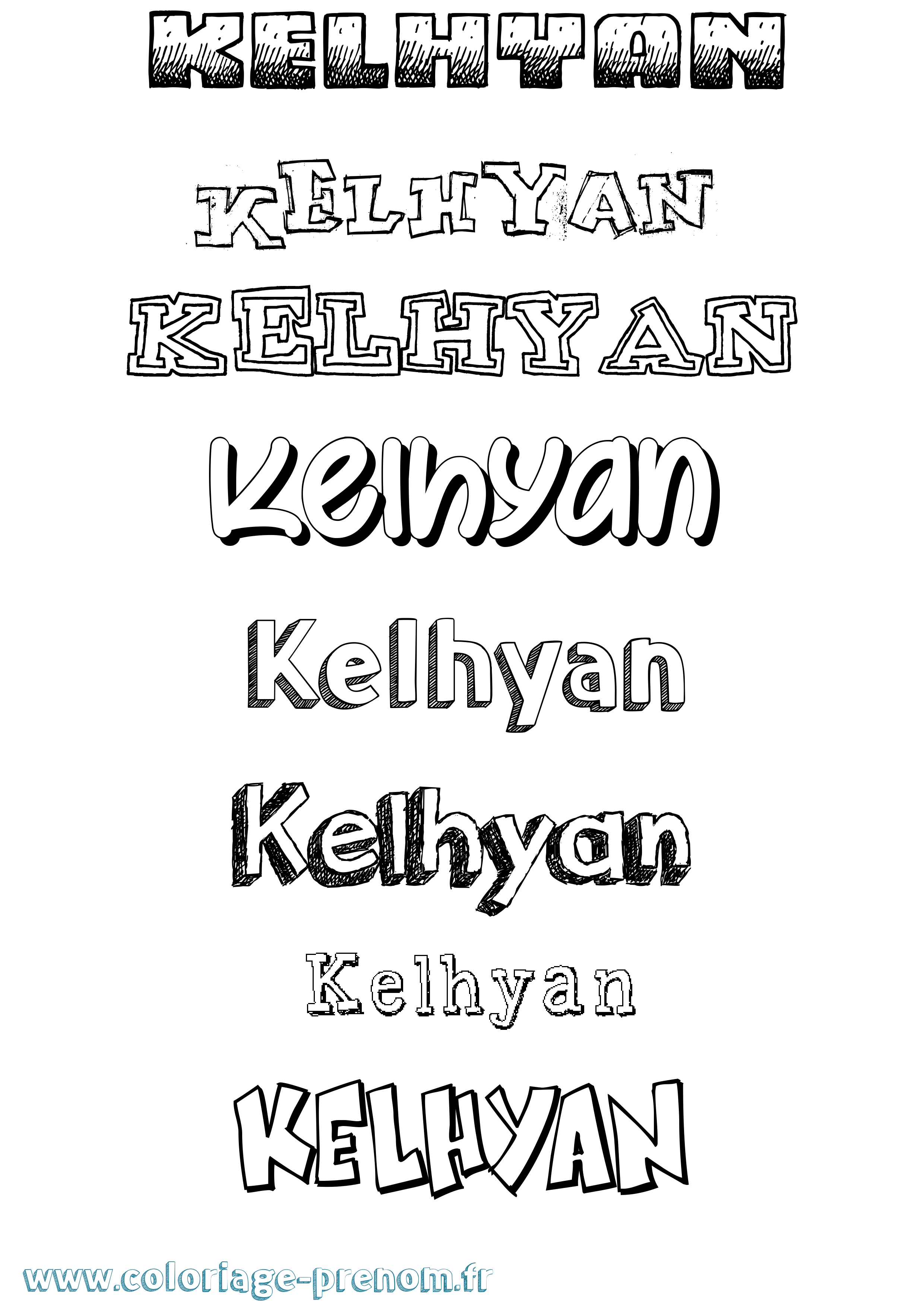 Coloriage Kelhyan Dessiné Coloriage prénom Kelhyan Dessiné
