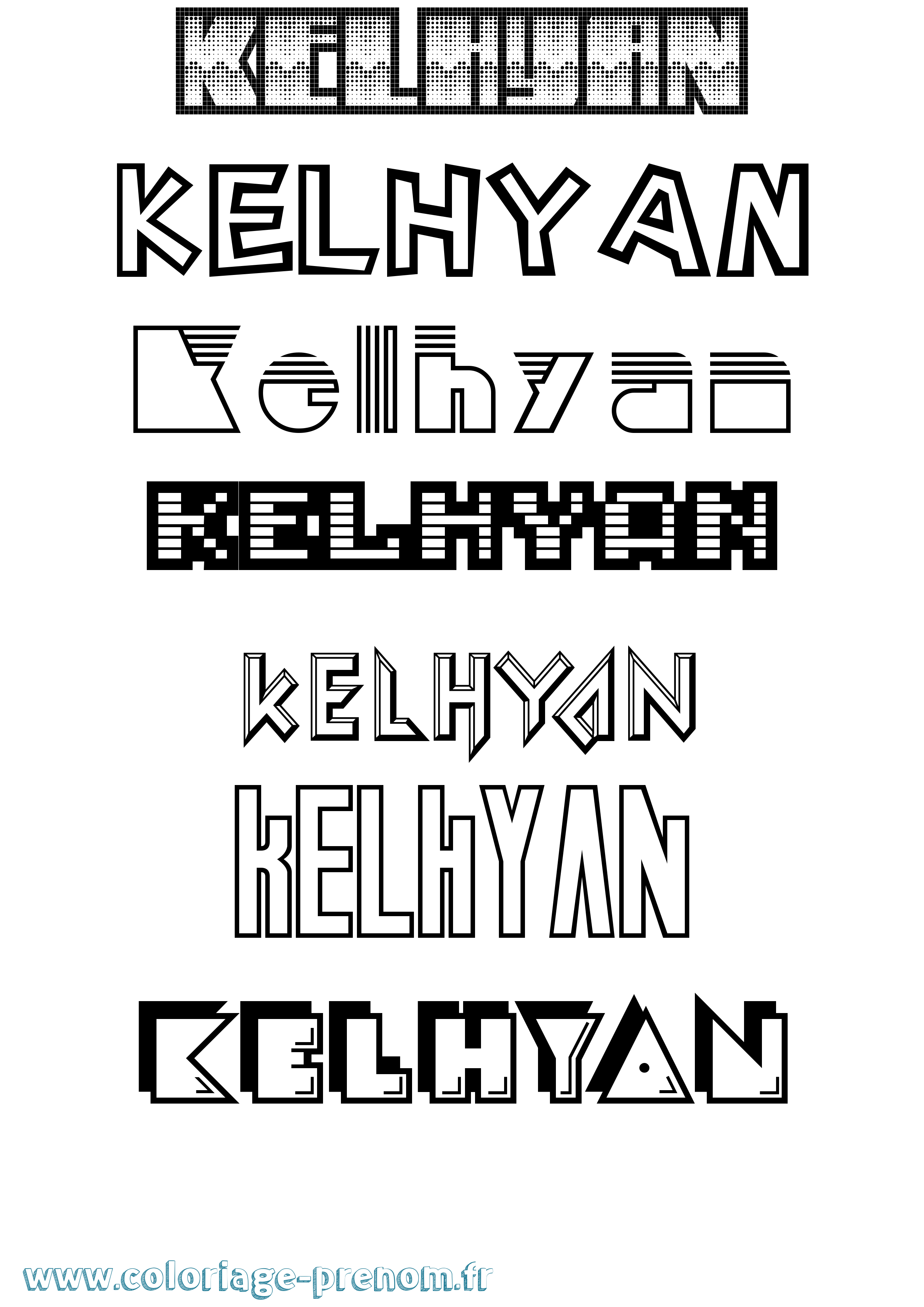Coloriage Kelhyan Jeux Vidéos Coloriage prénom Kelhyan Jeux Vidéos