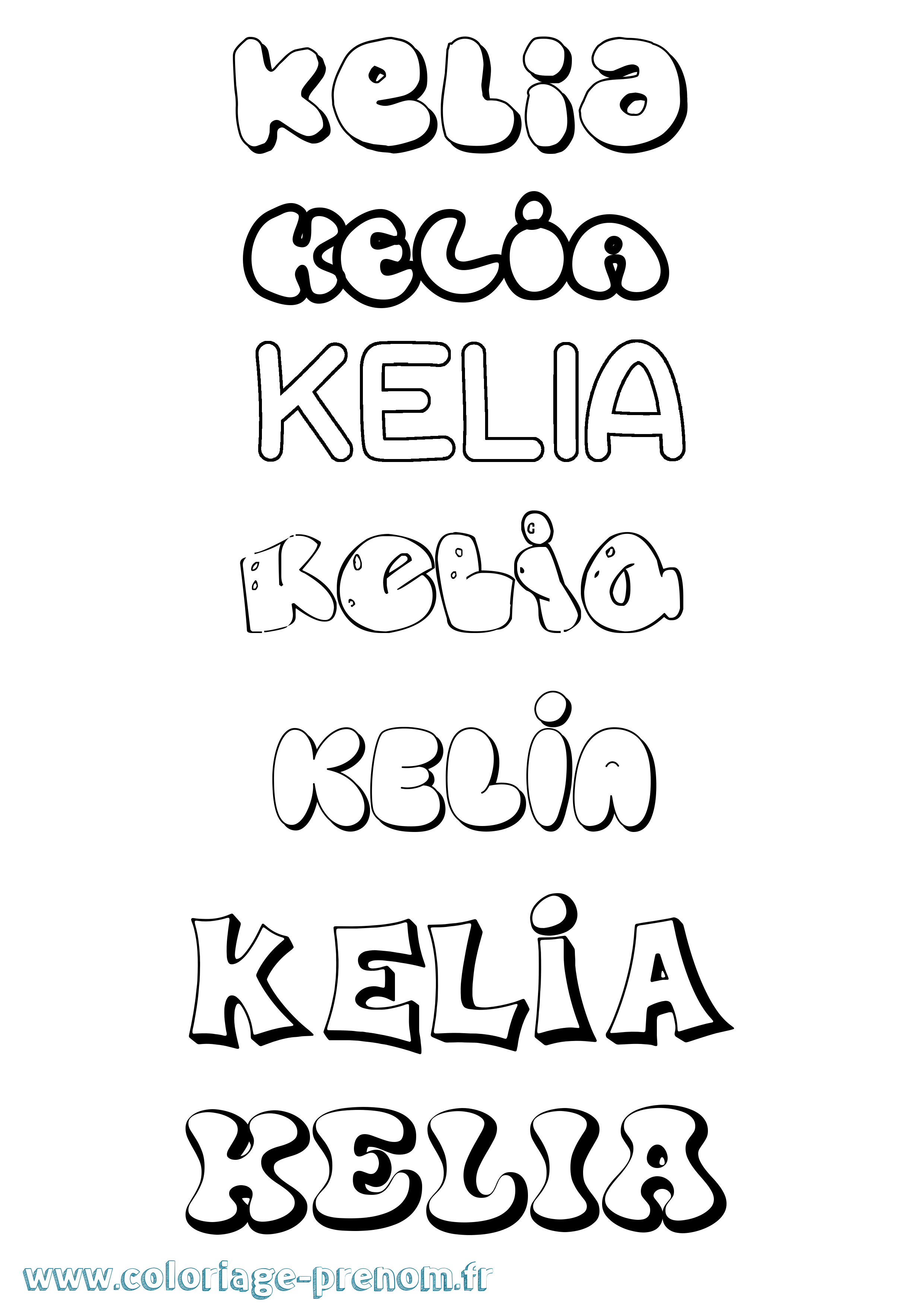 Coloriage Kelia Bubble Coloriage prénom Kelia Bubble