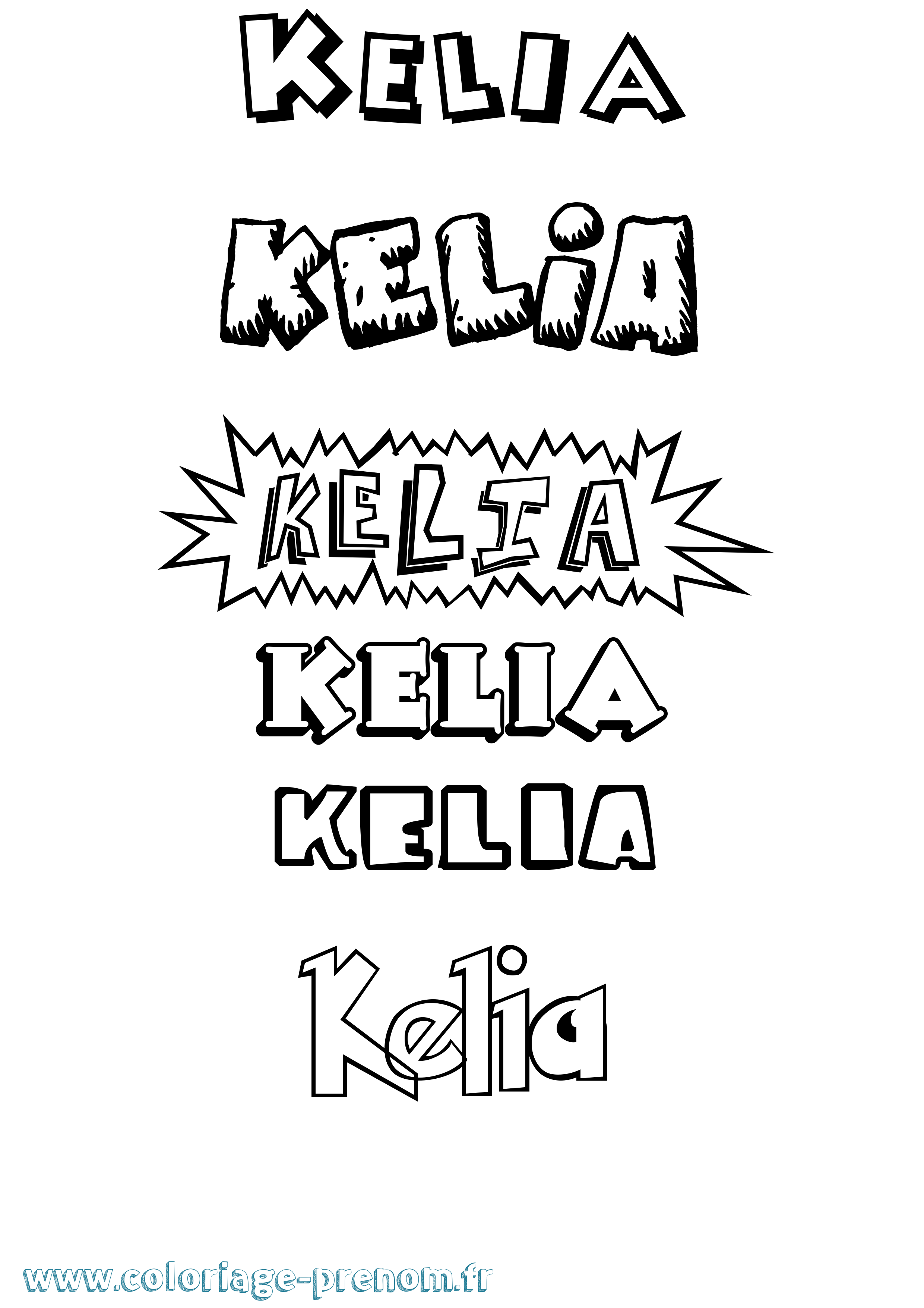 Coloriage Kelia Dessin Animé Coloriage prénom Kelia Dessin Animé