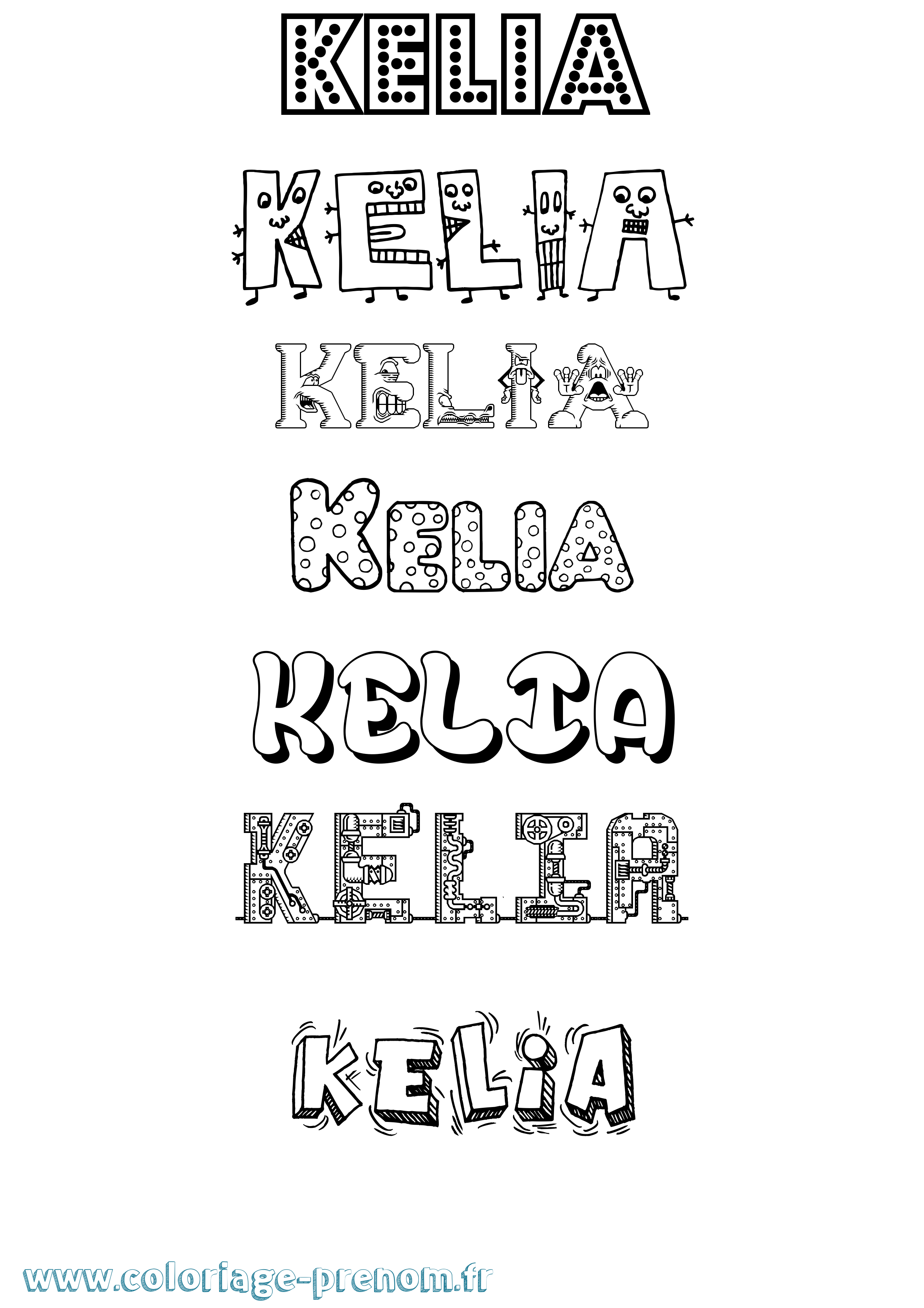 Coloriage Kelia Fun Coloriage prénom Kelia Fun