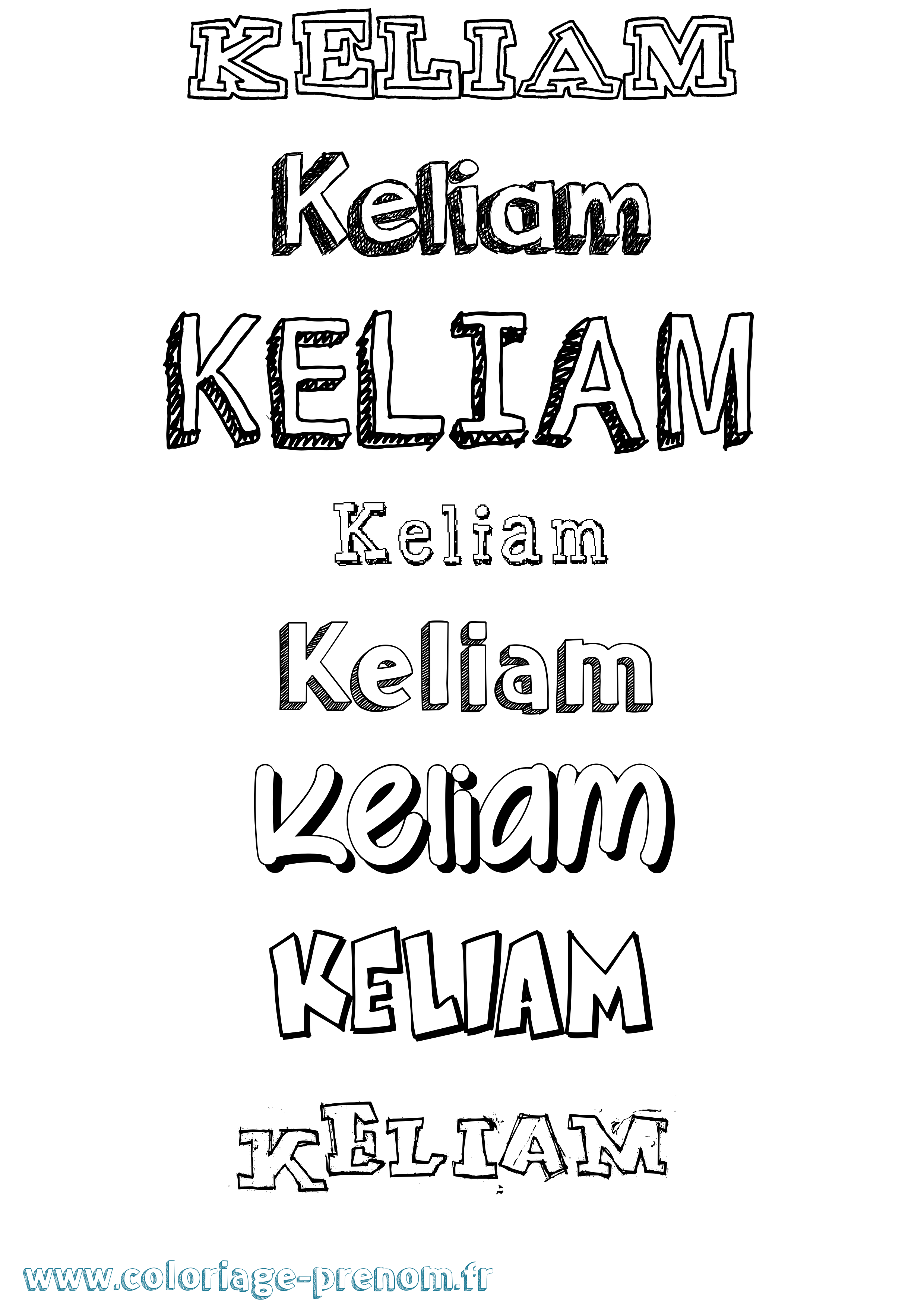 Coloriage Keliam Dessiné Coloriage prénom Keliam Dessiné