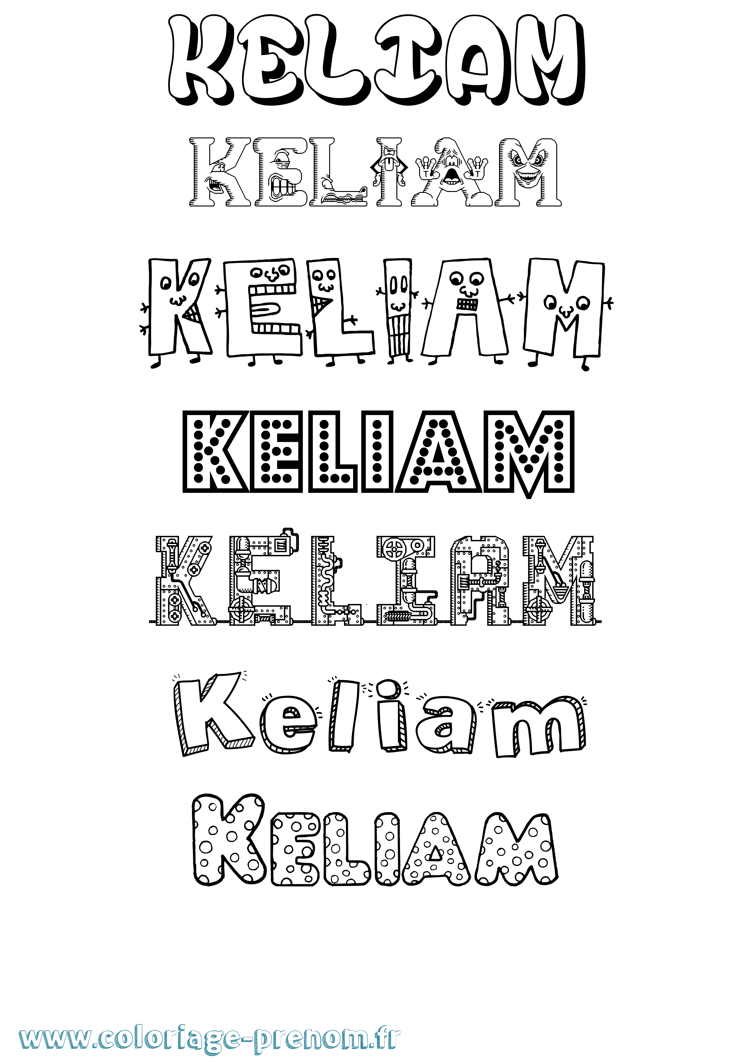 Coloriage Keliam Fun Coloriage prénom Keliam Fun