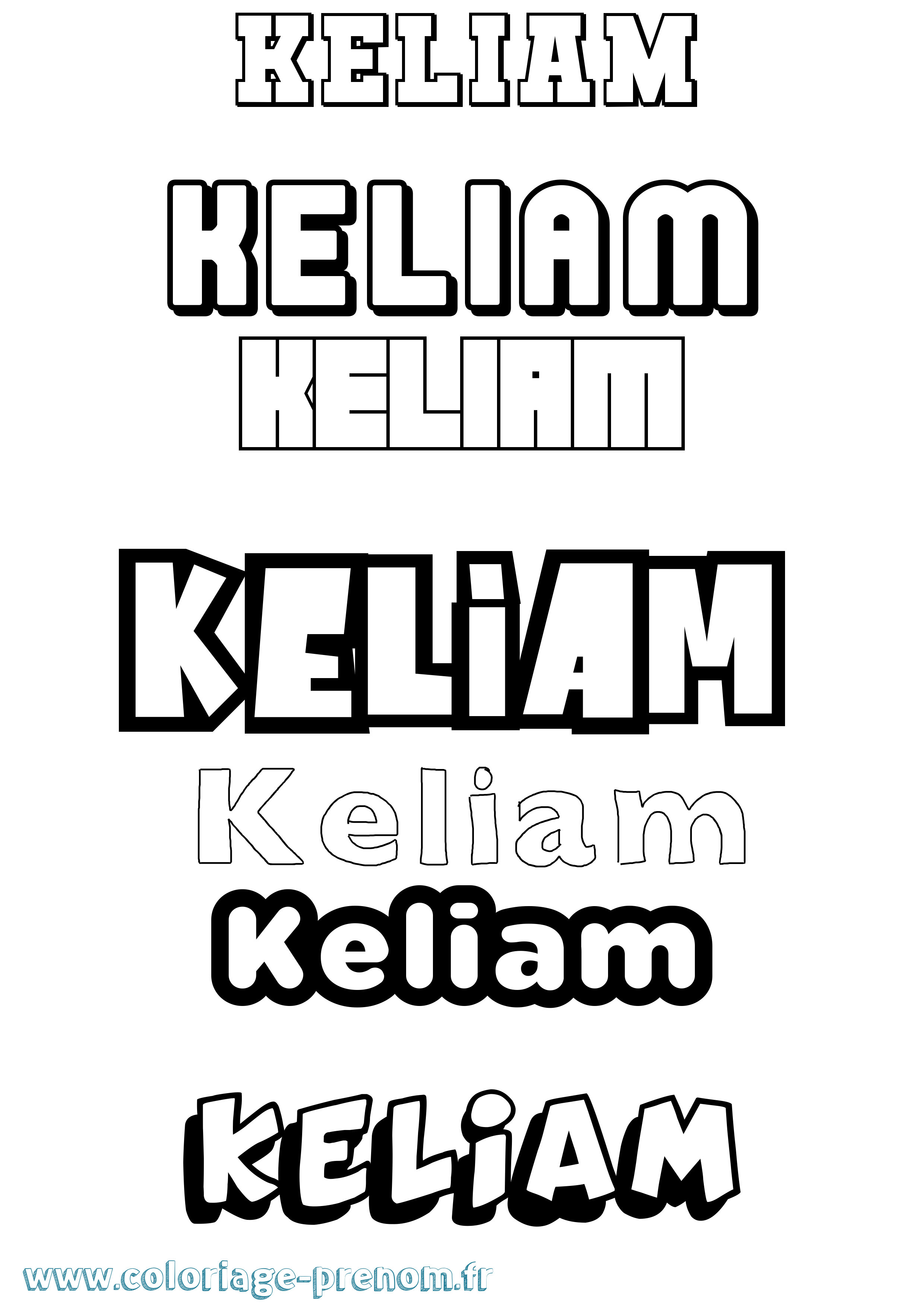 Coloriage Keliam Simple Coloriage prénom Keliam Simple