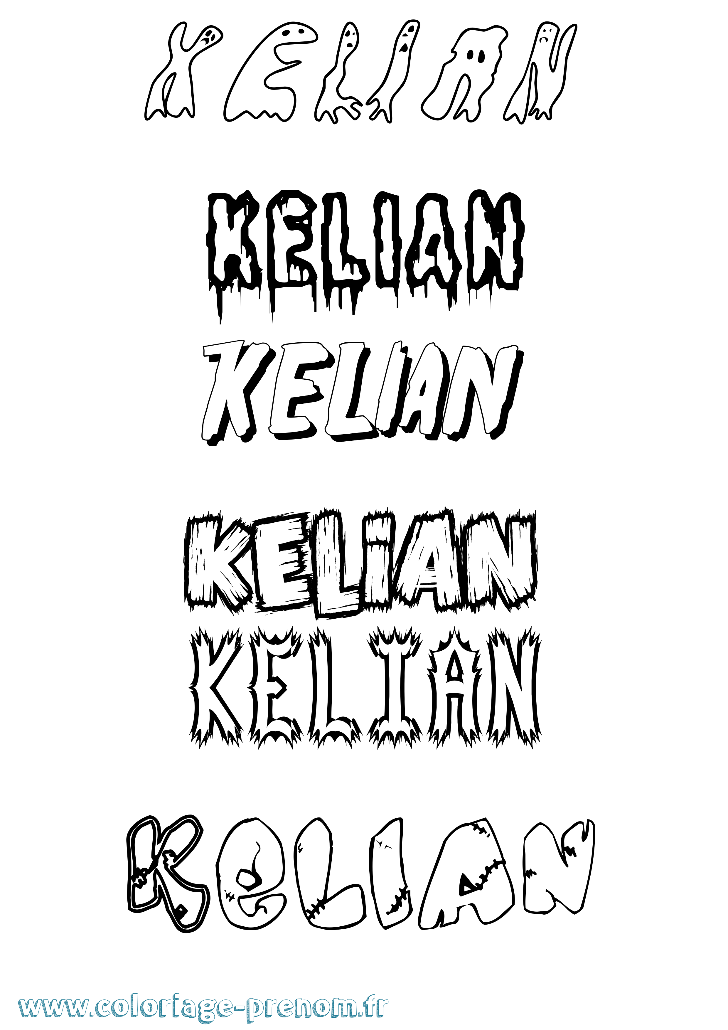 Coloriage Kelian Frisson Coloriage prénom Kelian Frisson