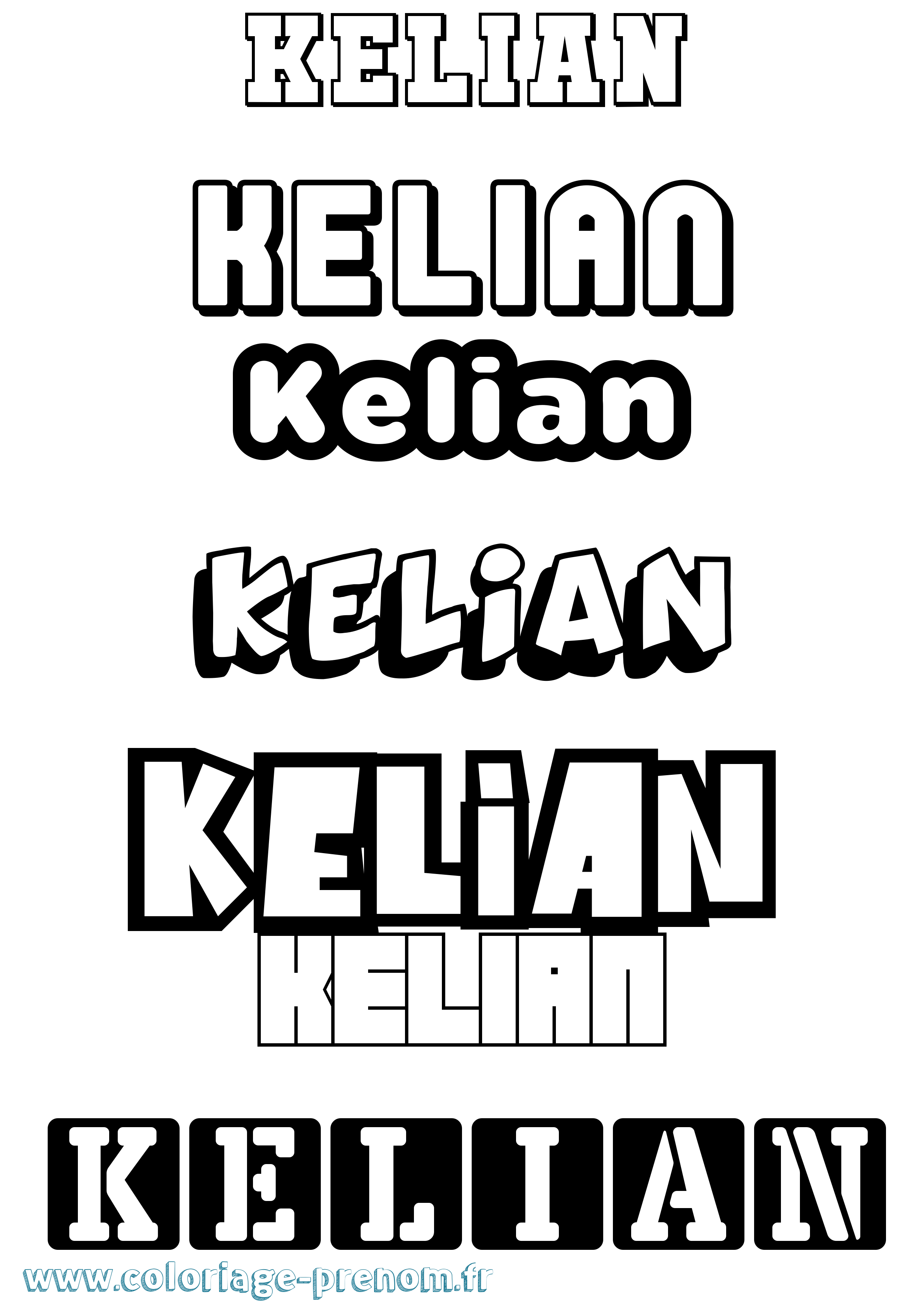 Coloriage Kelian Simple Coloriage prénom Kelian Simple
