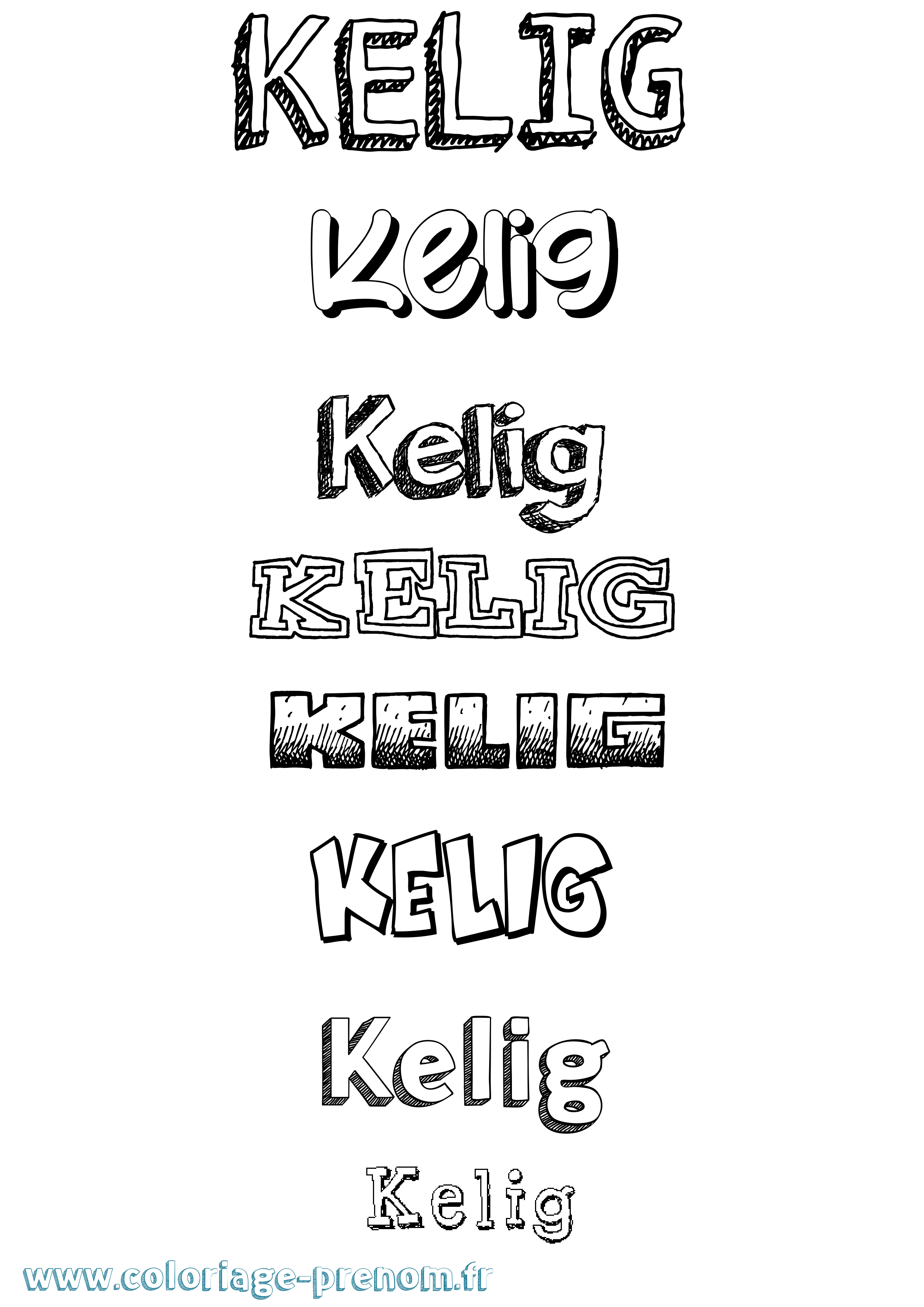 Coloriage Kelig Dessiné Coloriage prénom Kelig Dessiné