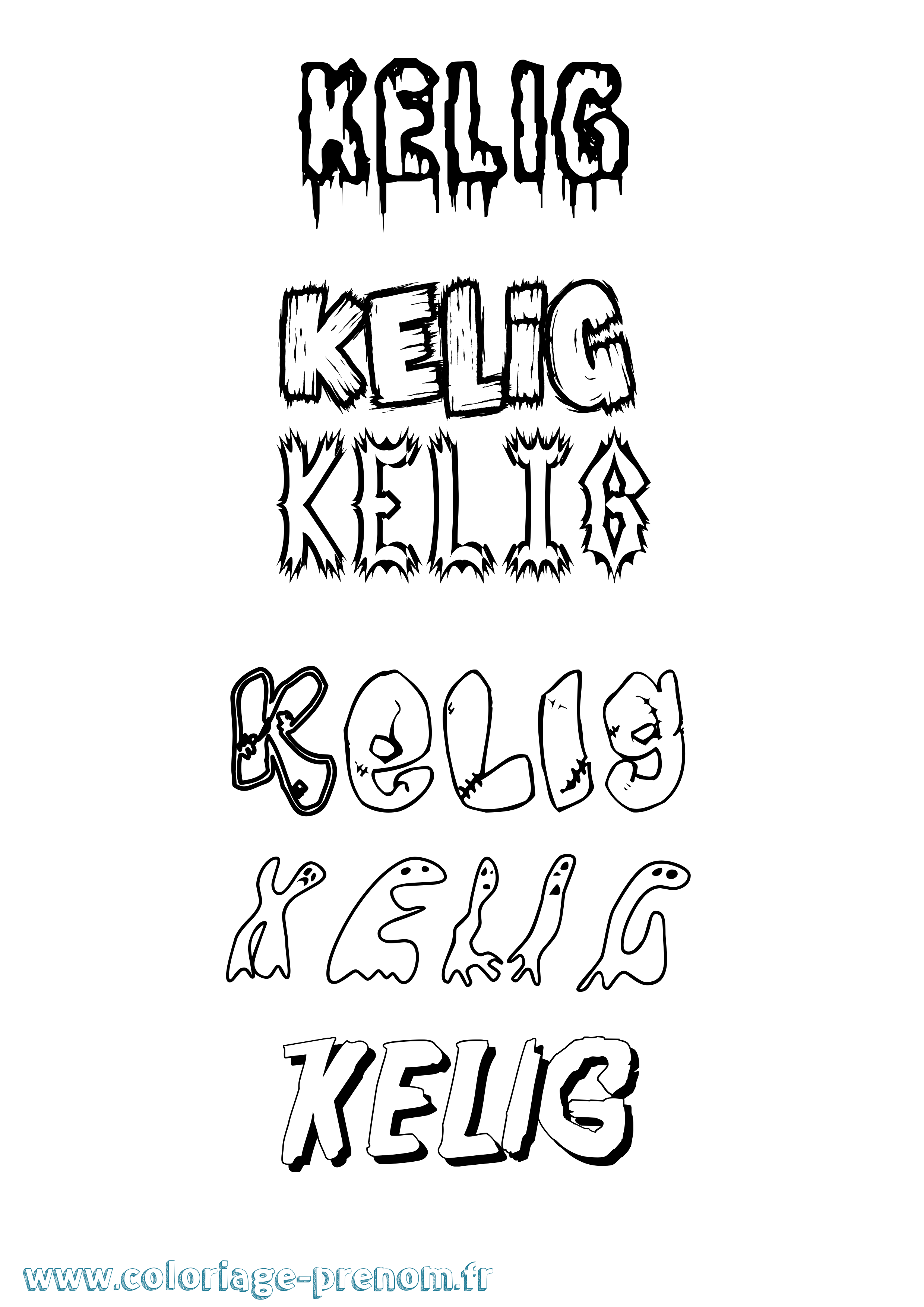 Coloriage Kelig Frisson Coloriage prénom Kelig Frisson