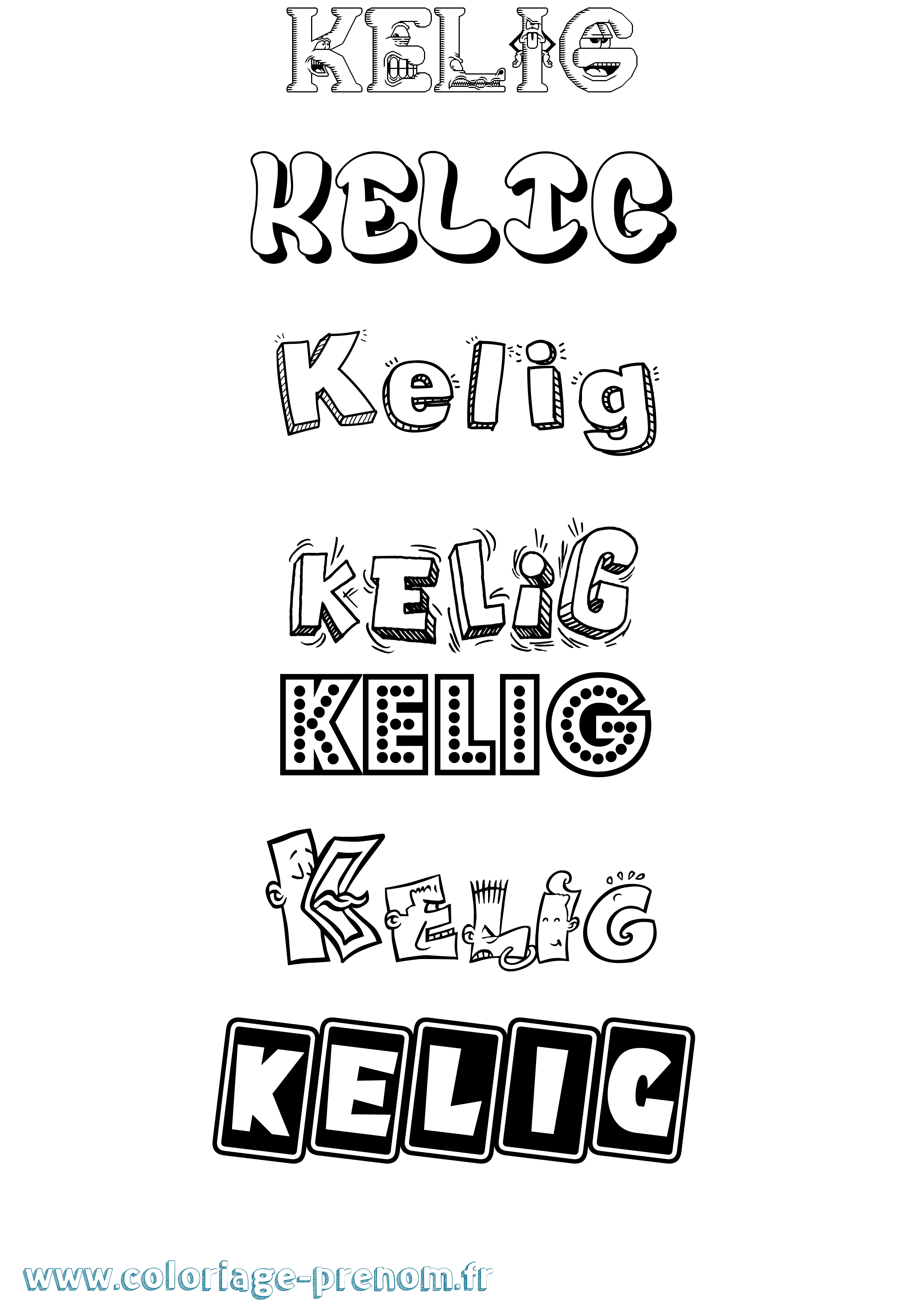 Coloriage Kelig Fun Coloriage prénom Kelig Fun