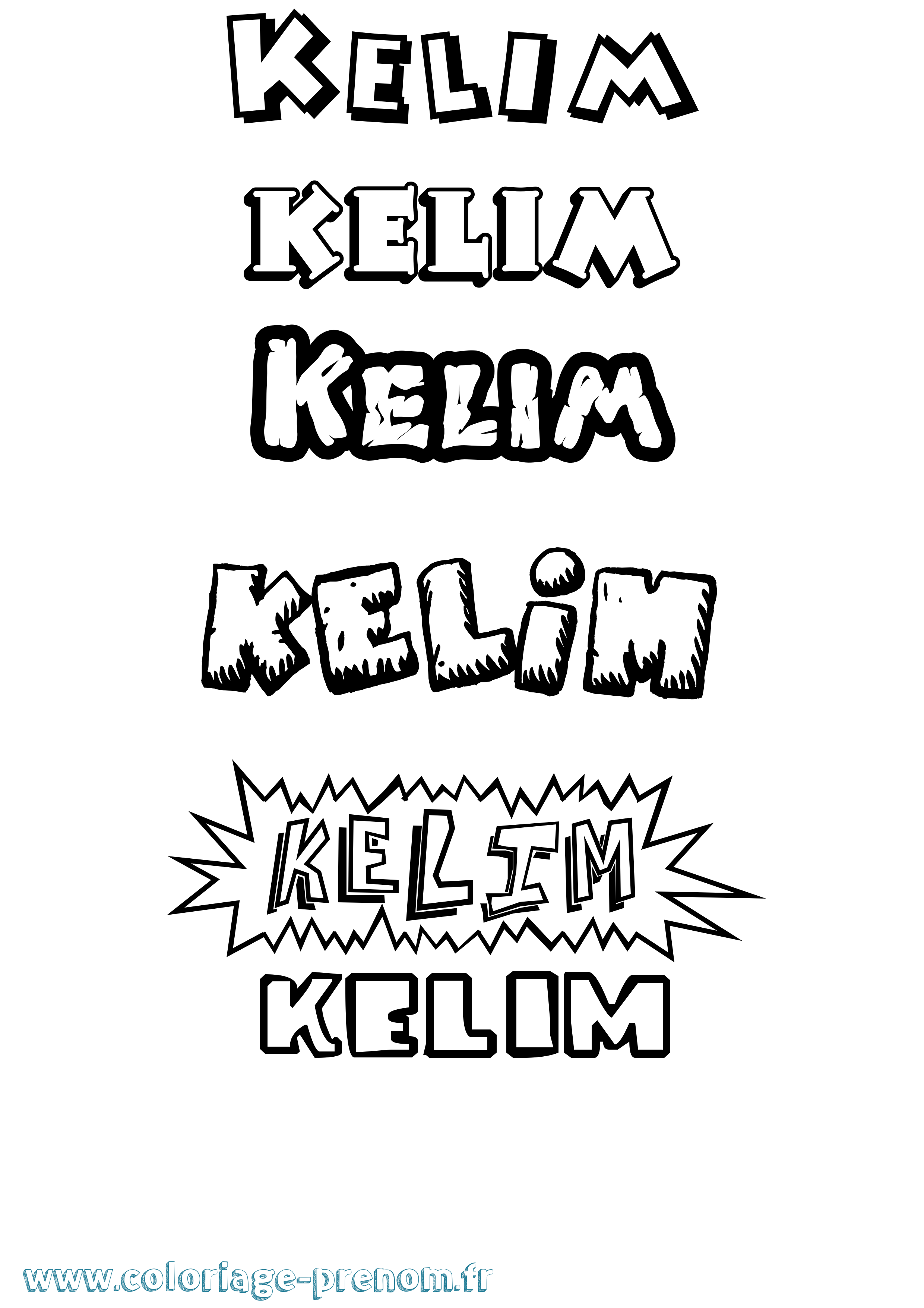 Coloriage Kelim Dessin Animé Coloriage prénom Kelim Dessin Animé