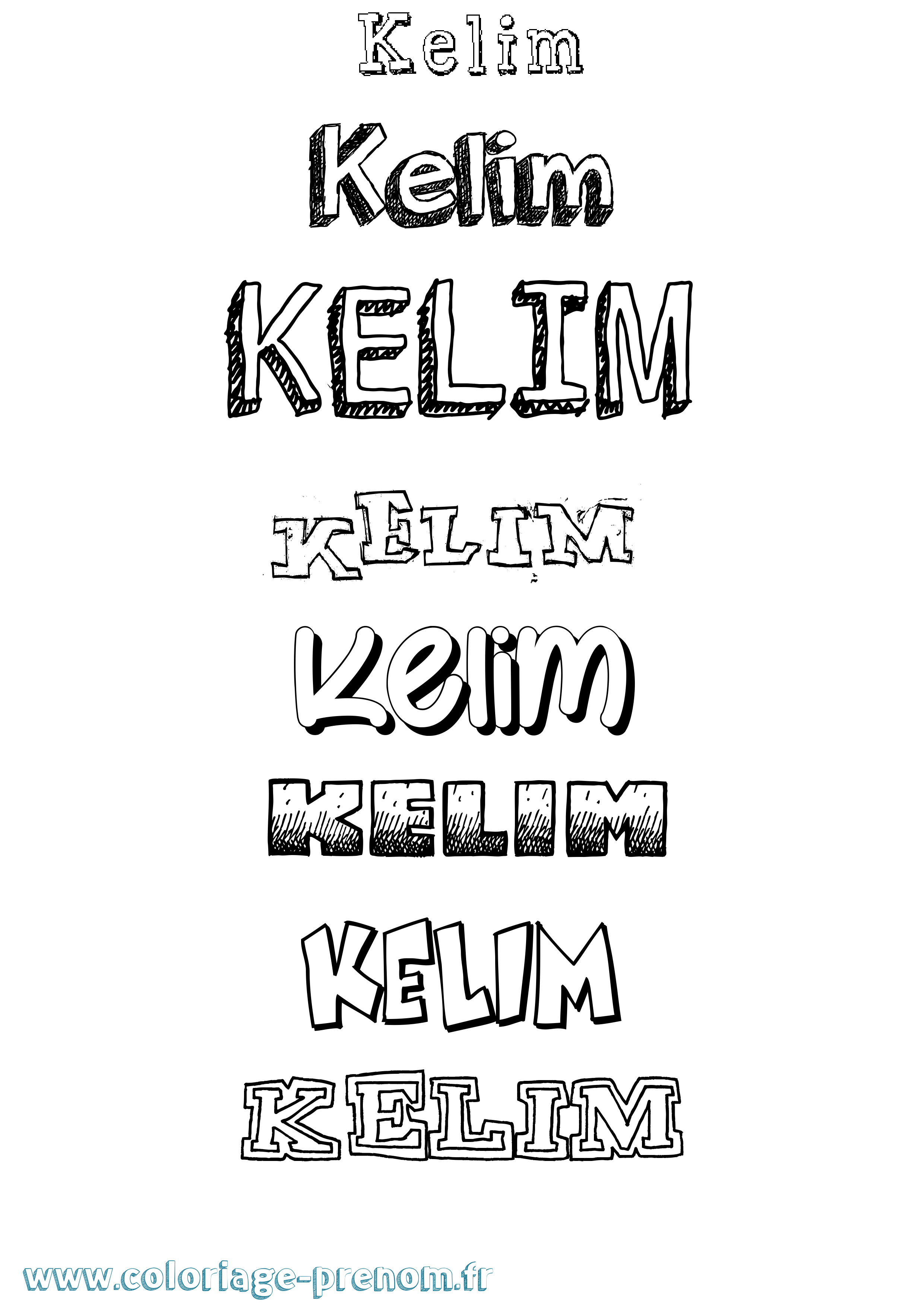 Coloriage Kelim Dessiné Coloriage prénom Kelim Dessiné