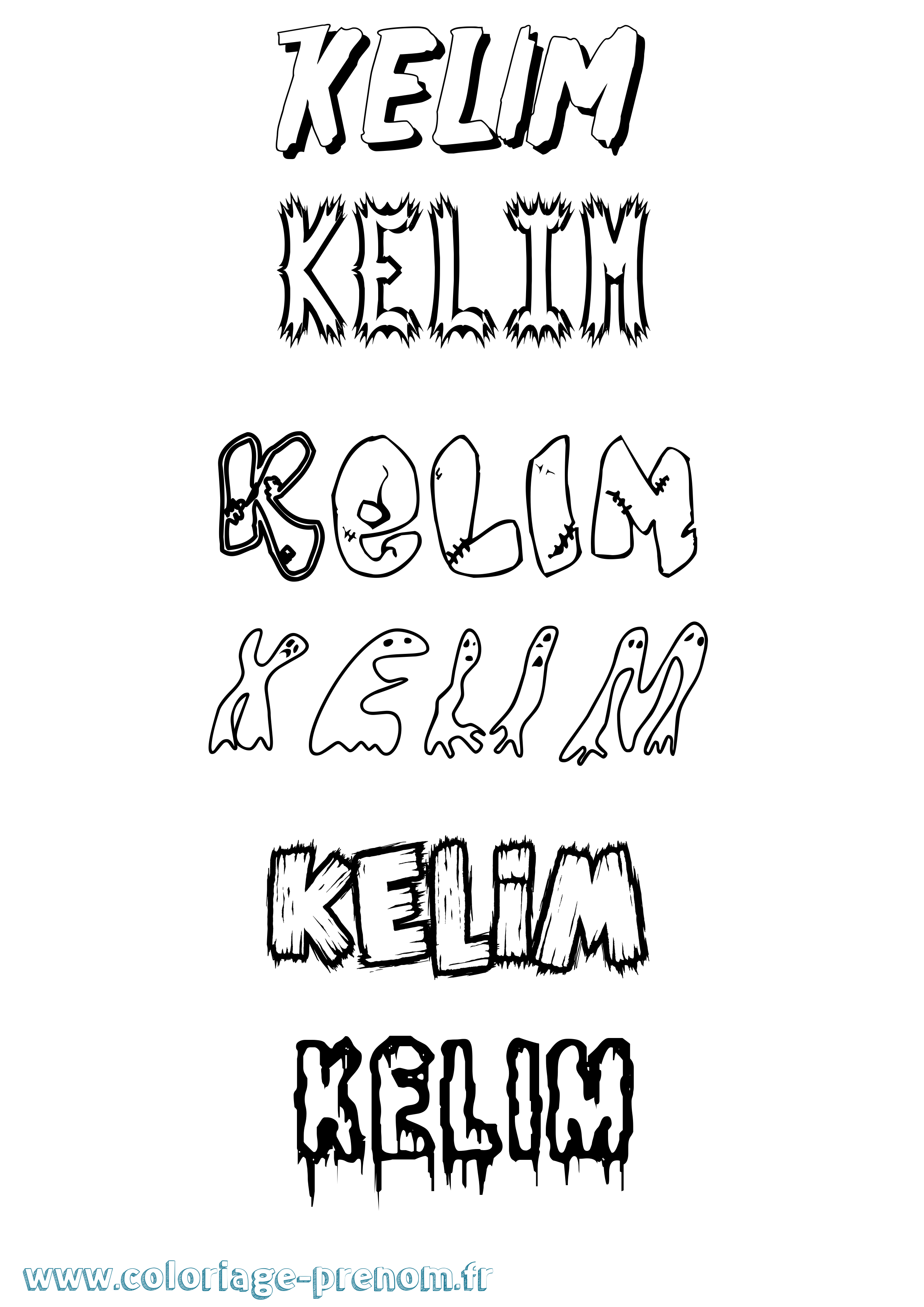 Coloriage Kelim Frisson Coloriage prénom Kelim Frisson