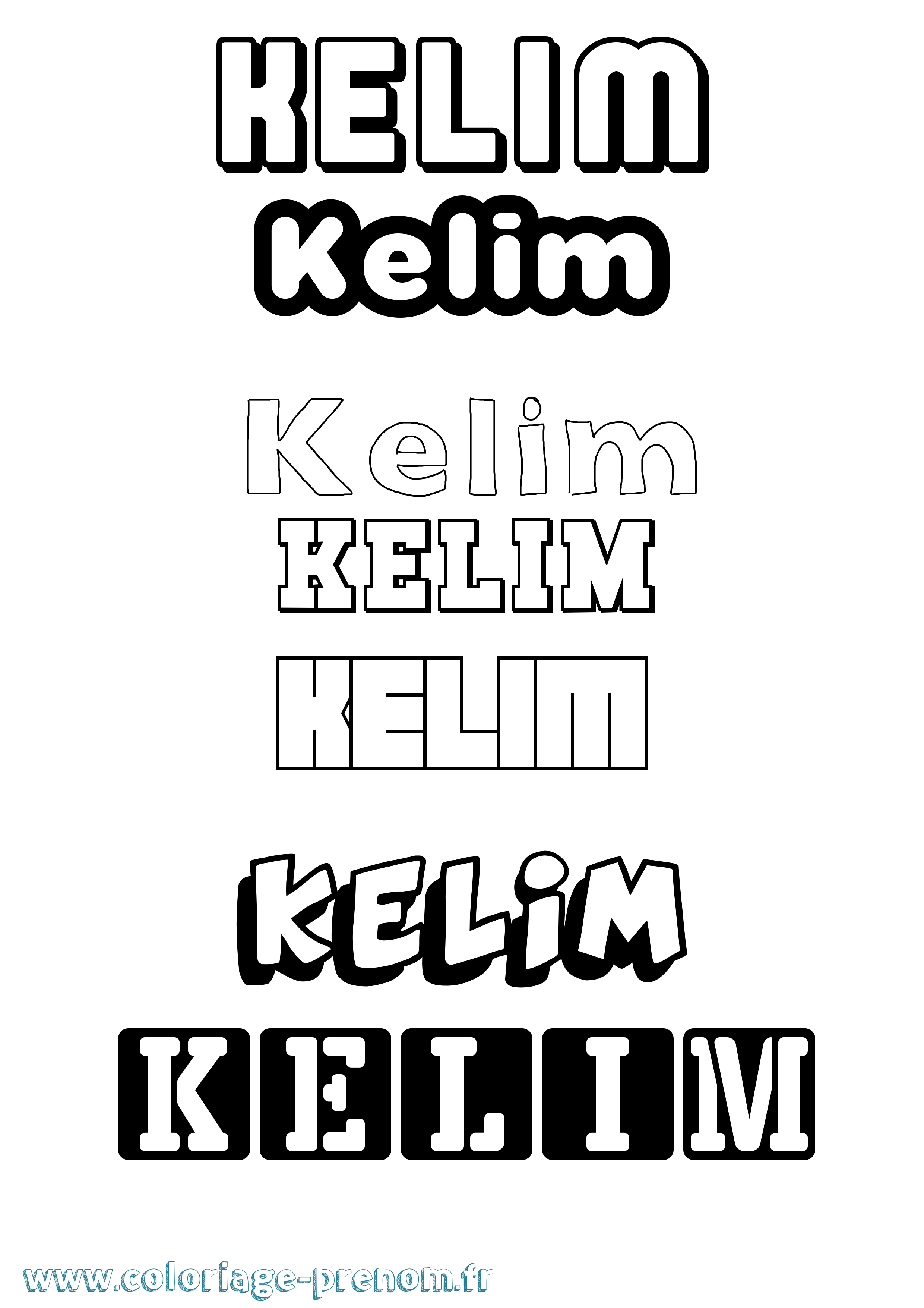 Coloriage Kelim Simple Coloriage prénom Kelim Simple