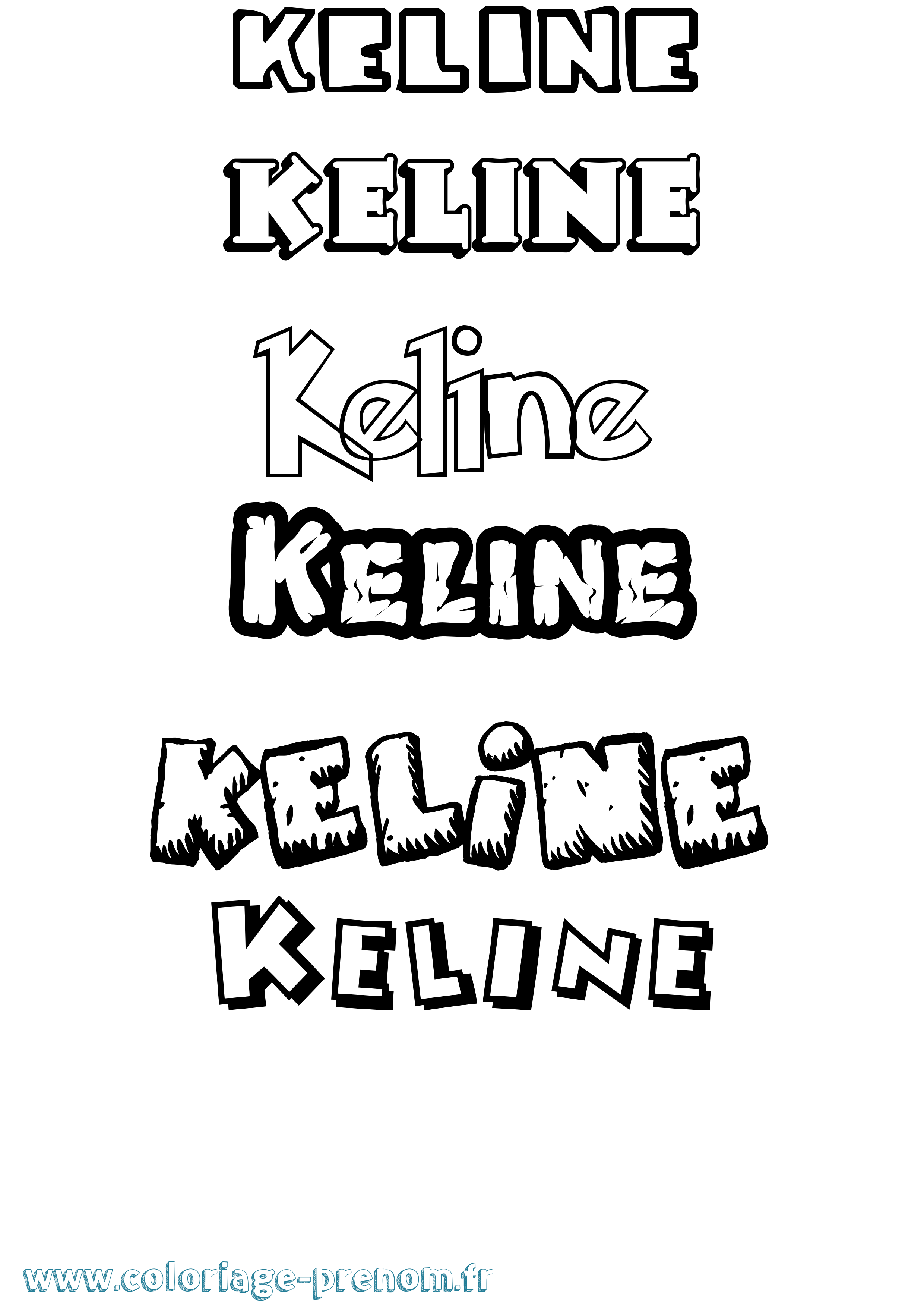 Coloriage Keline Dessin Animé Coloriage prénom Keline Dessin Animé