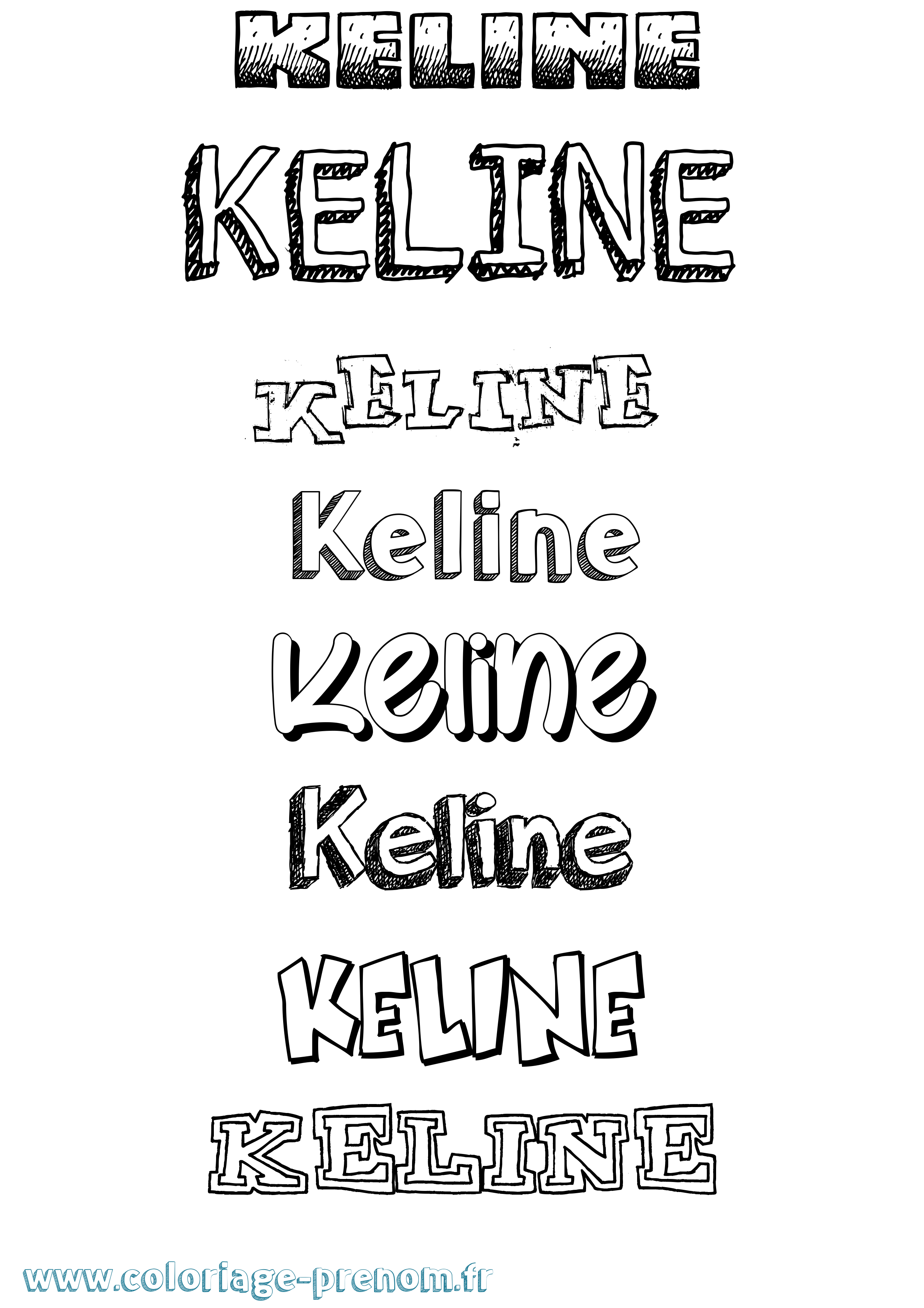 Coloriage Keline Dessiné Coloriage prénom Keline Dessiné