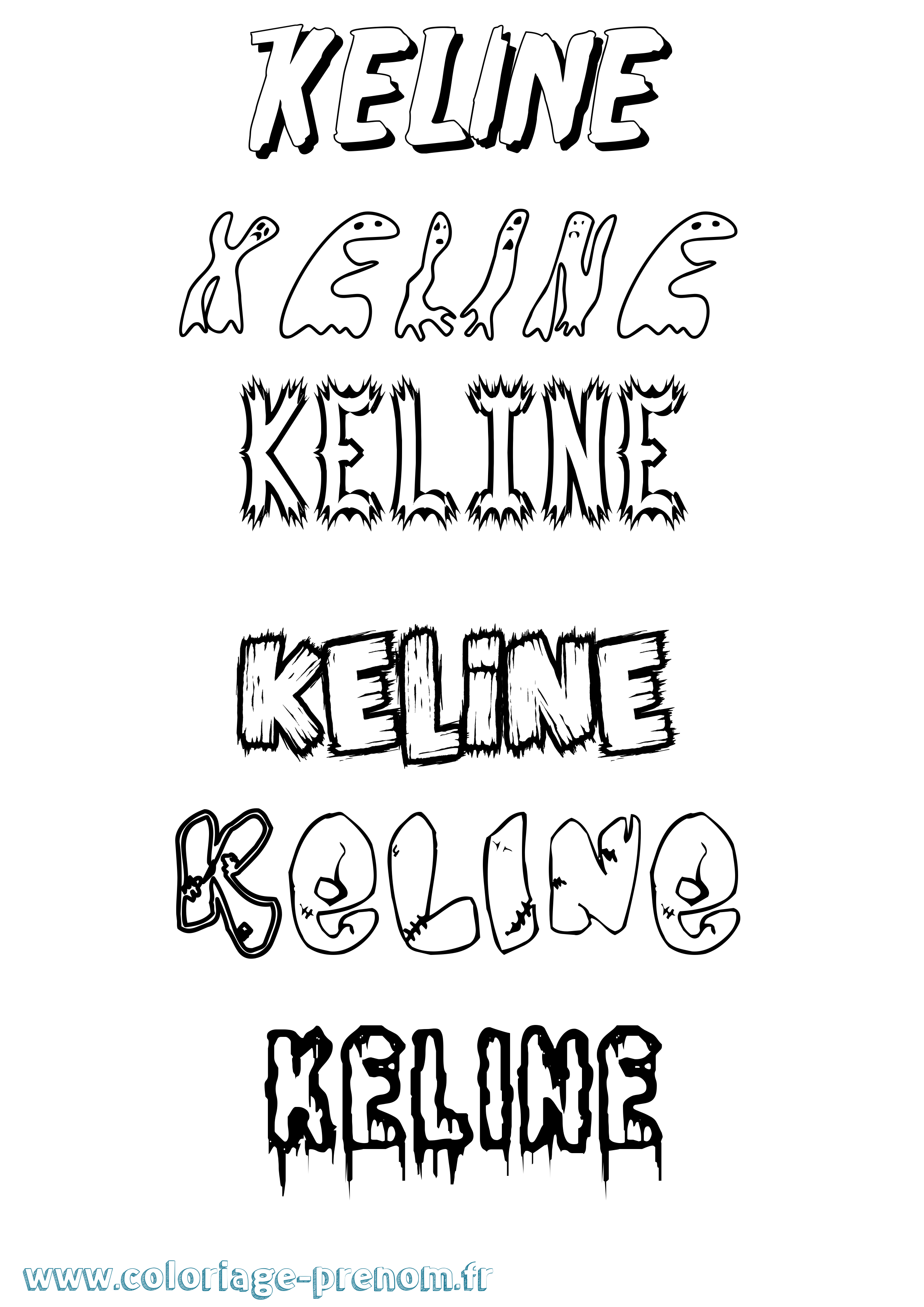 Coloriage Keline Frisson Coloriage prénom Keline Frisson