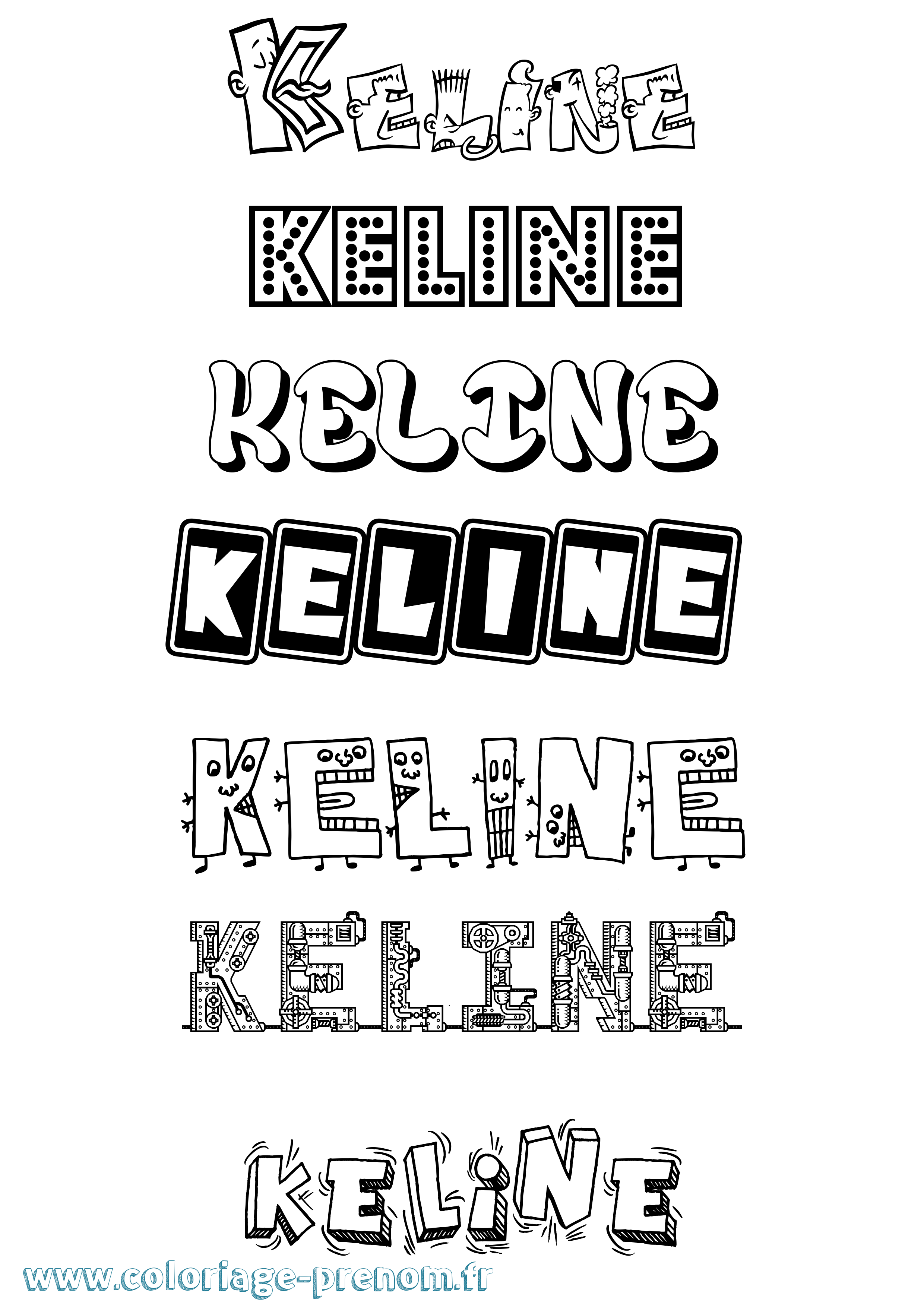 Coloriage Keline Fun Coloriage prénom Keline Fun