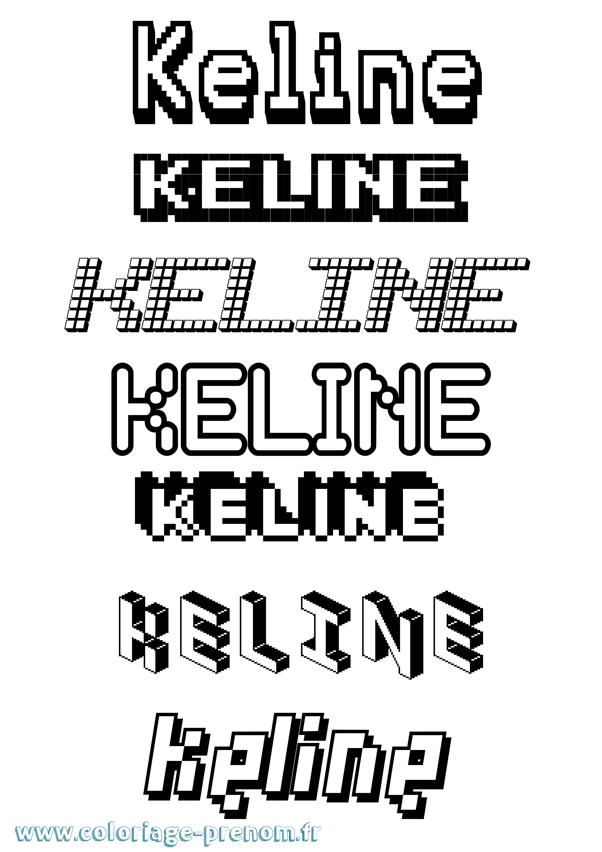 Coloriage Keline Pixel Coloriage prénom Keline Pixel