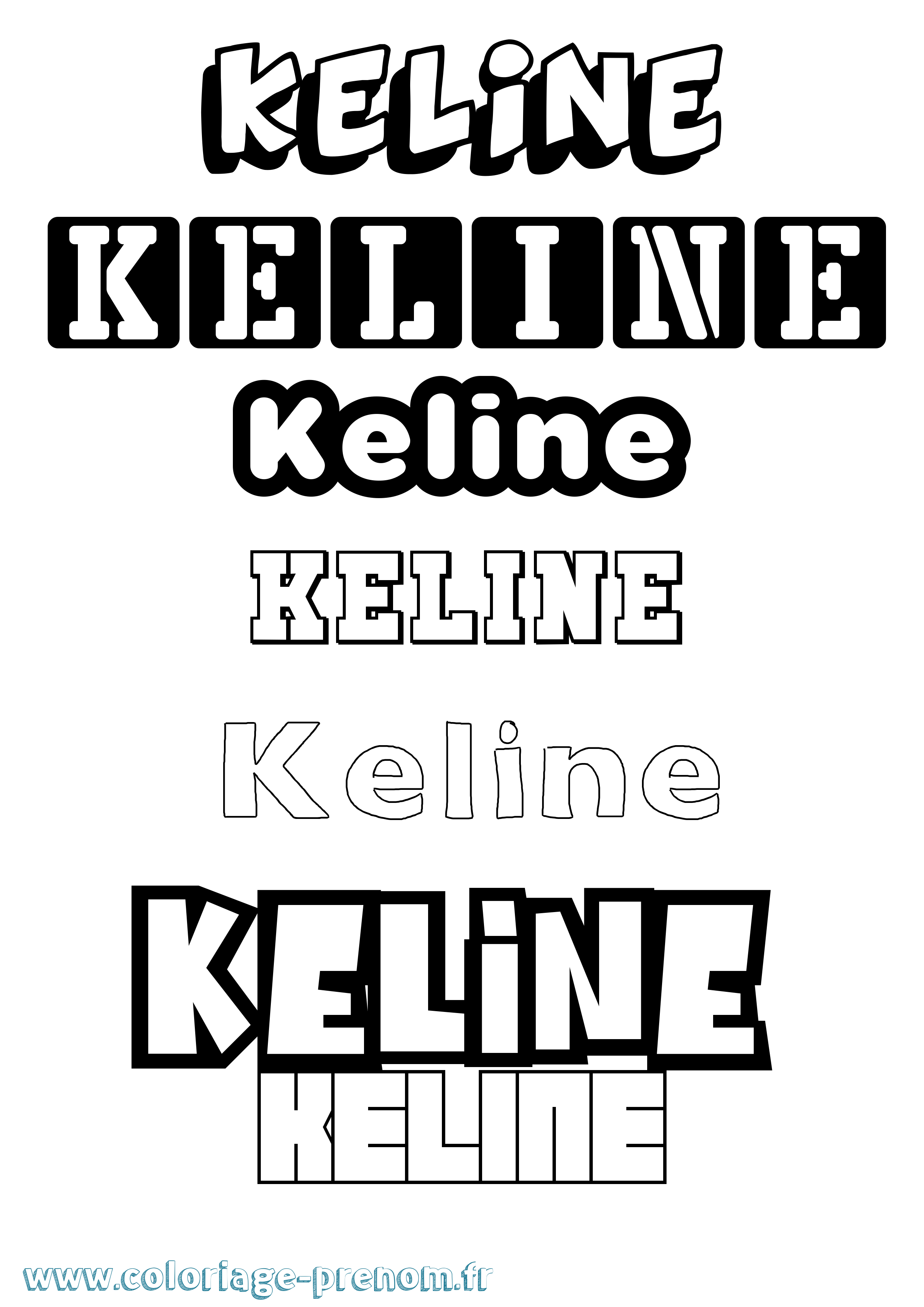 Coloriage Keline Simple Coloriage prénom Keline Simple
