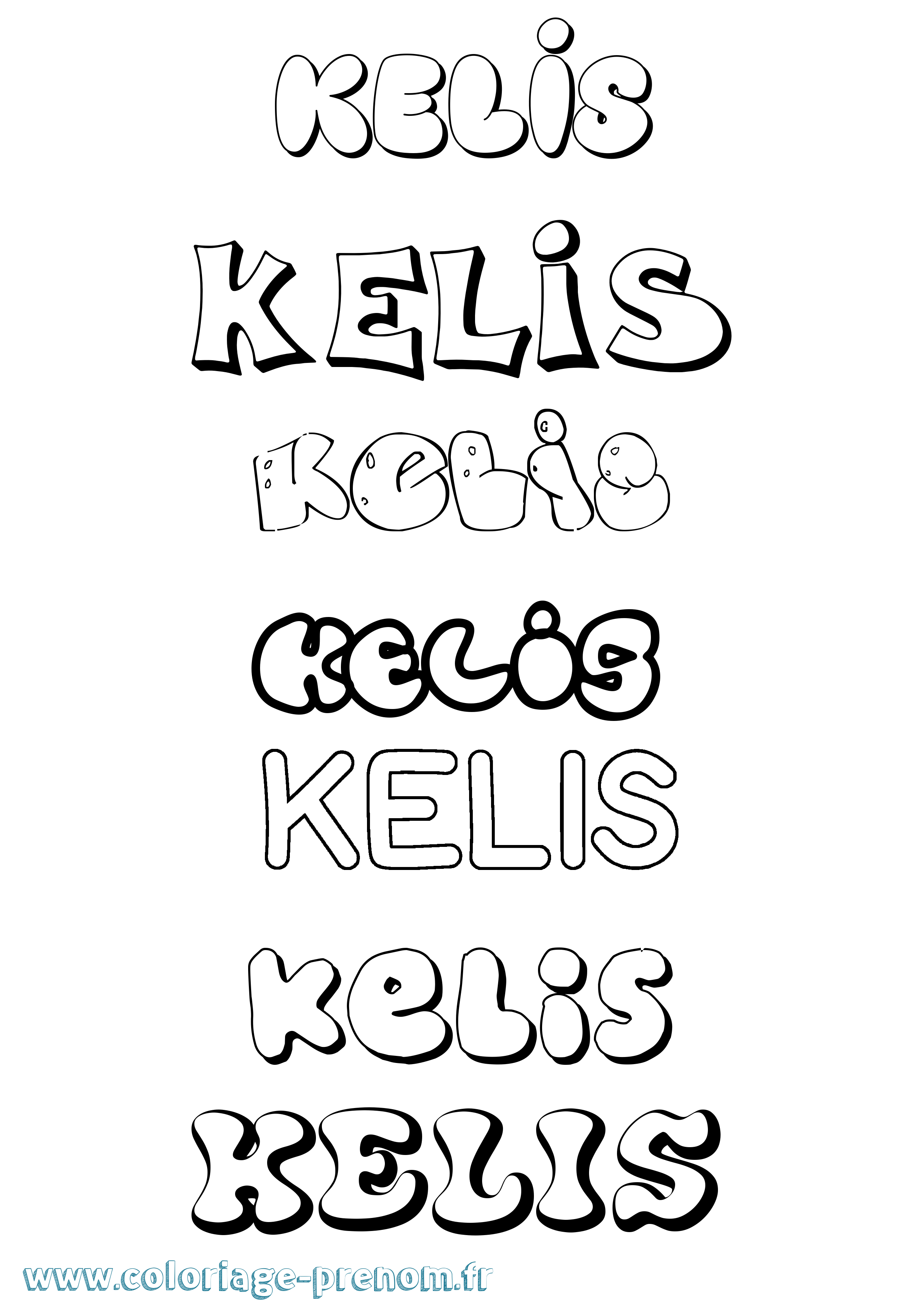 Coloriage Kelis Bubble Coloriage prénom Kelis Bubble