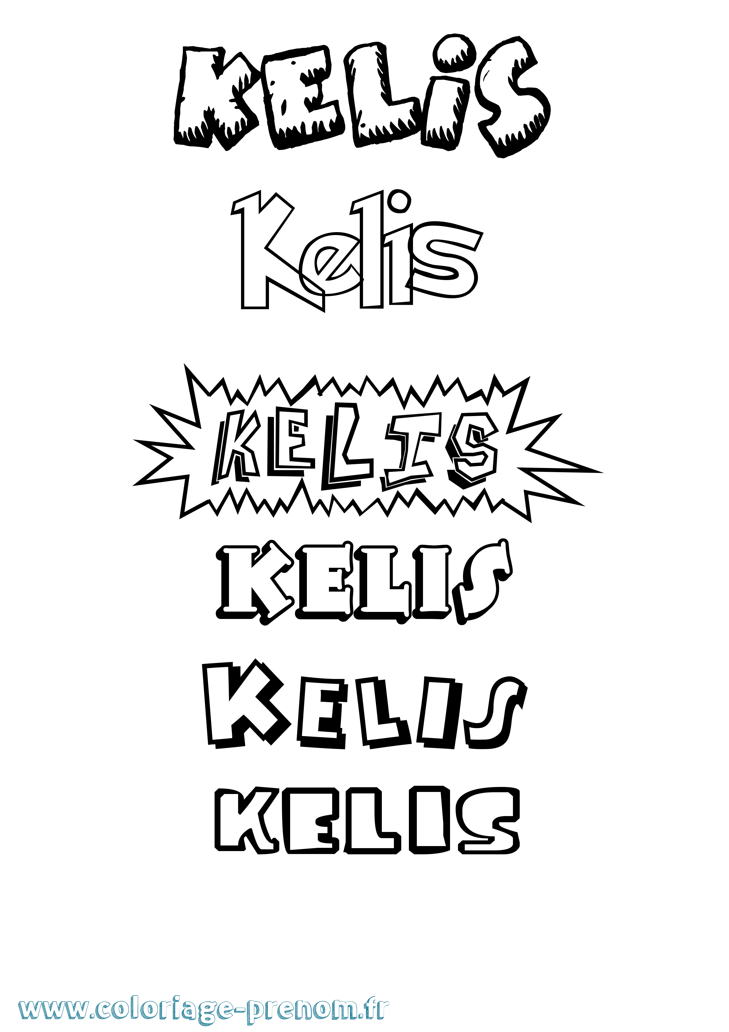 Coloriage Kelis Dessin Animé Coloriage prénom Kelis Dessin Animé