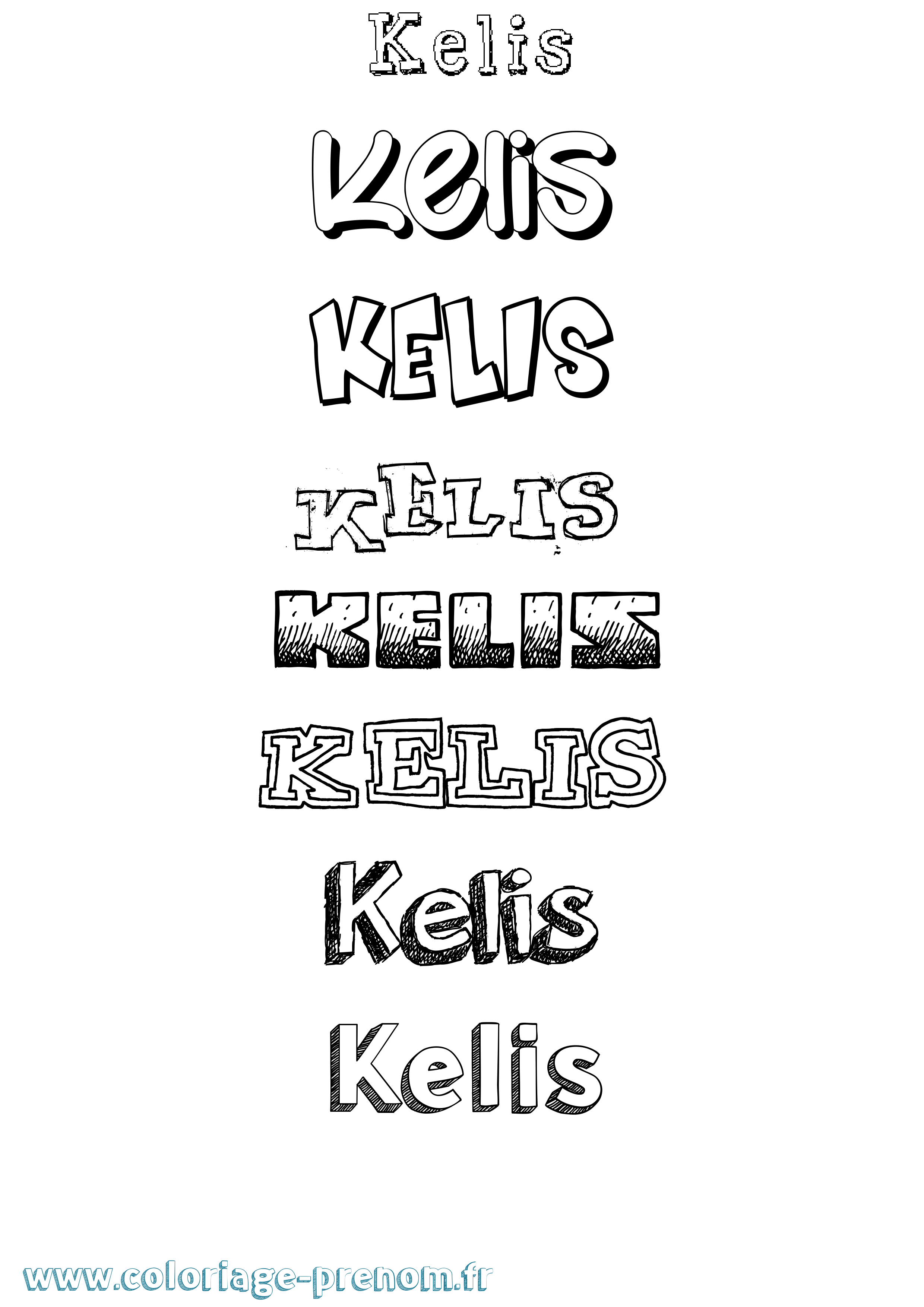 Coloriage Kelis Dessiné Coloriage prénom Kelis Dessiné