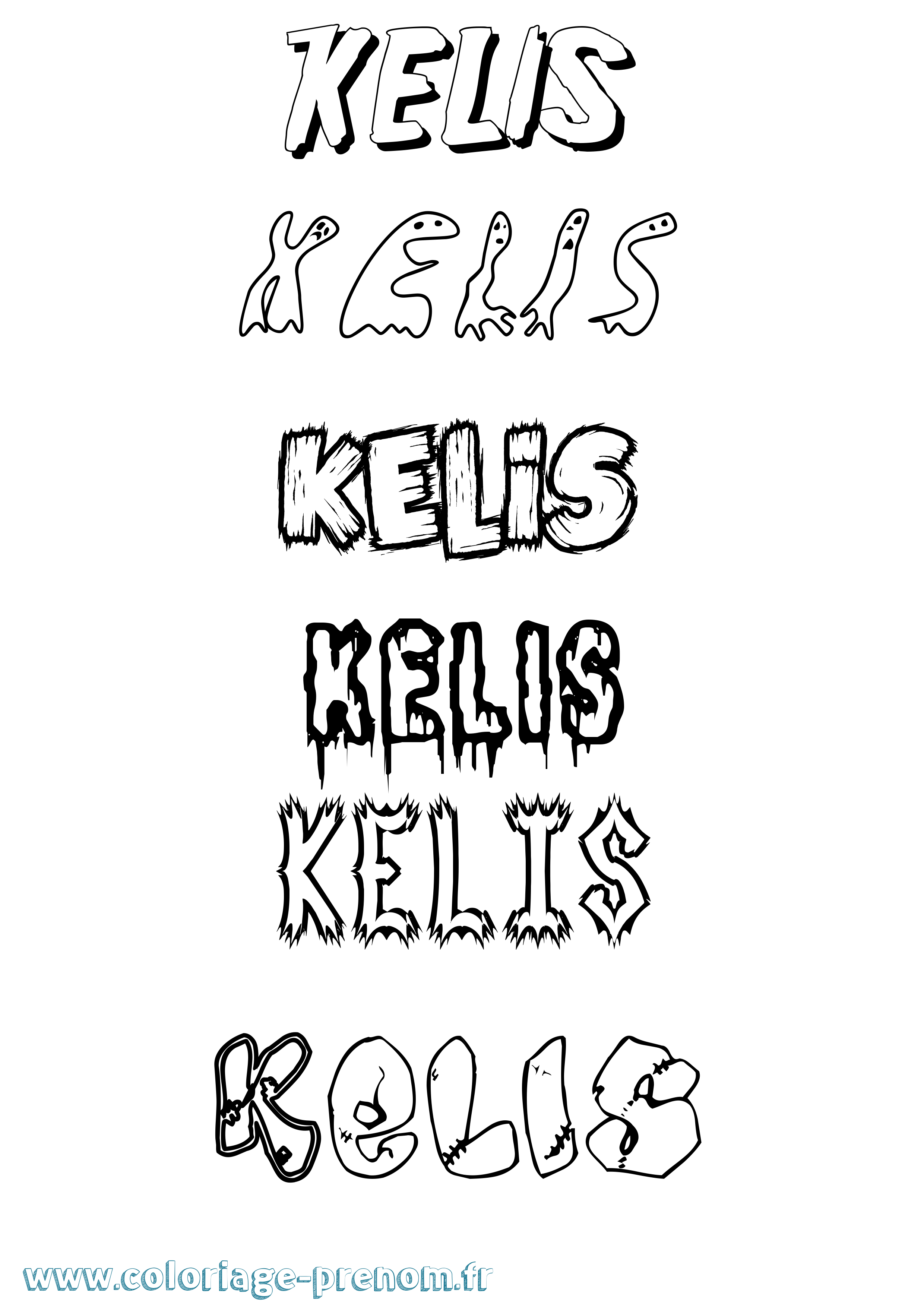 Coloriage Kelis Frisson Coloriage prénom Kelis Frisson