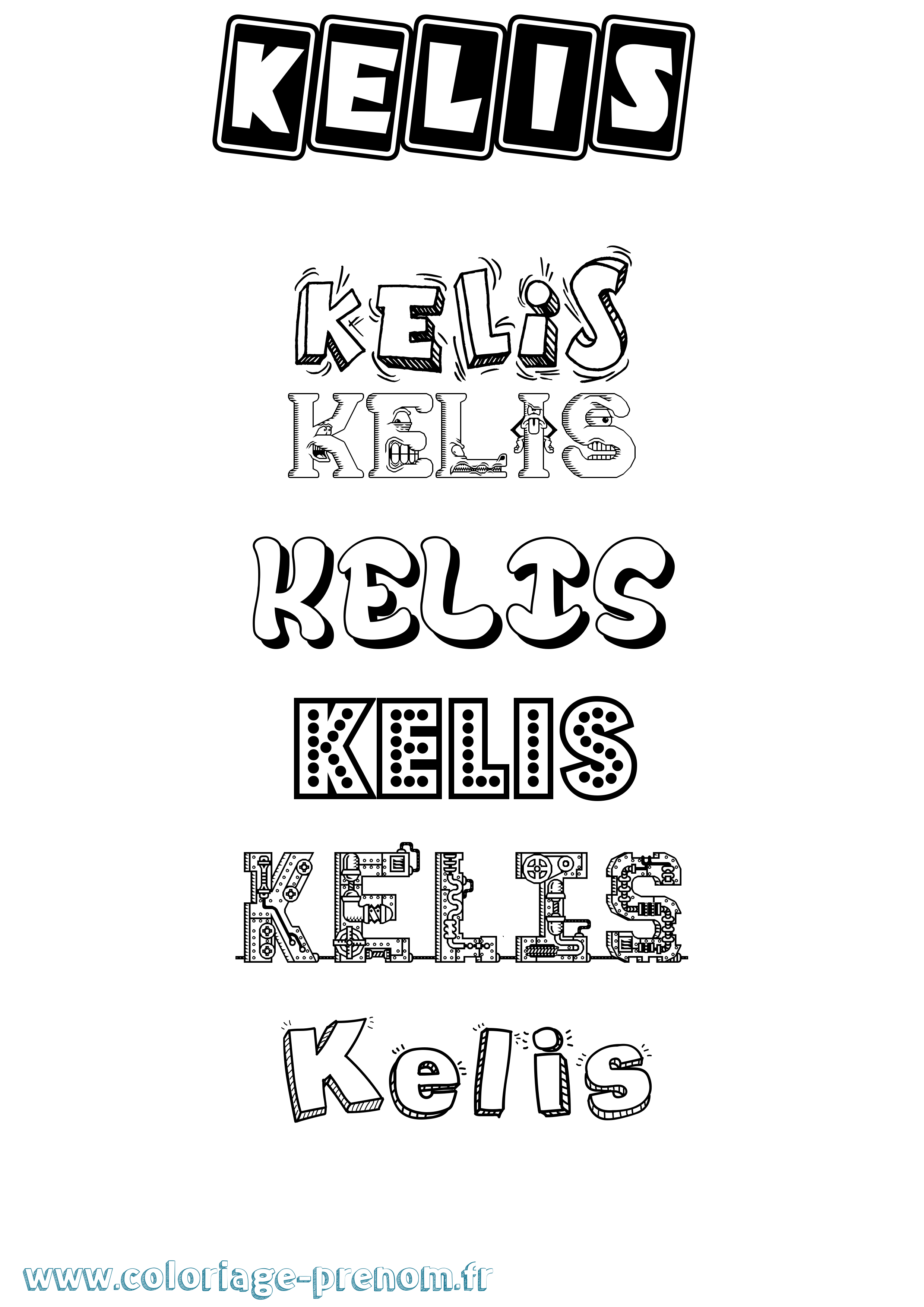 Coloriage Kelis Fun Coloriage prénom Kelis Fun