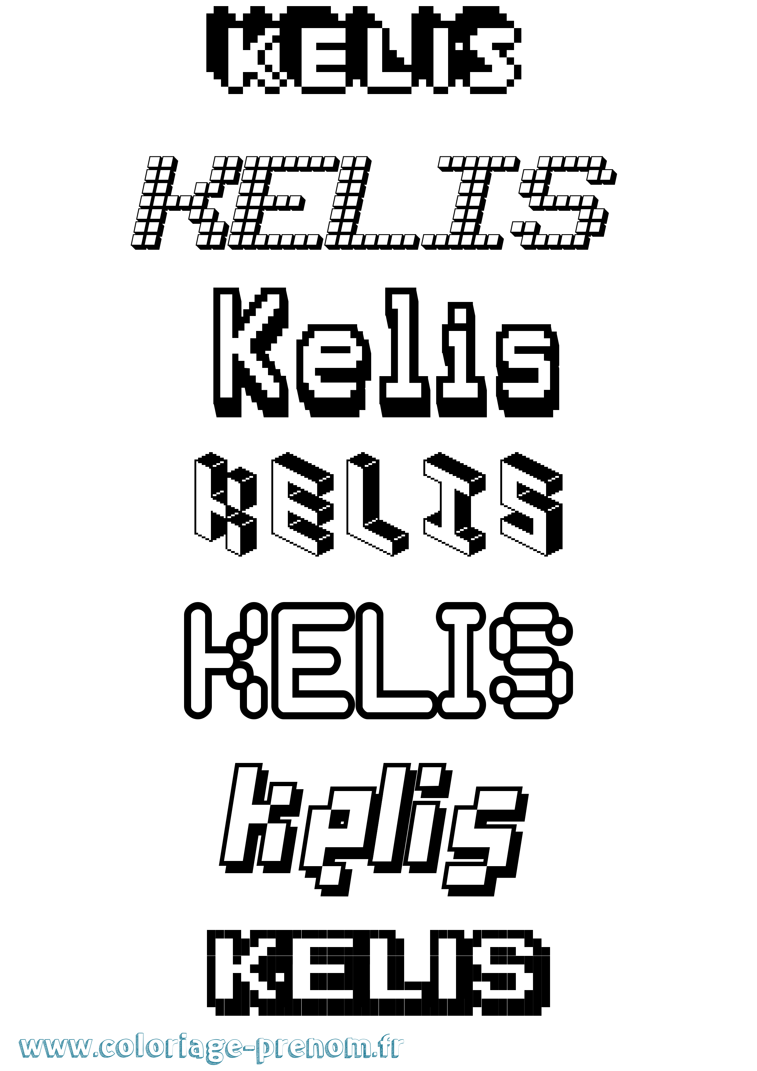 Coloriage Kelis Pixel Coloriage prénom Kelis Pixel