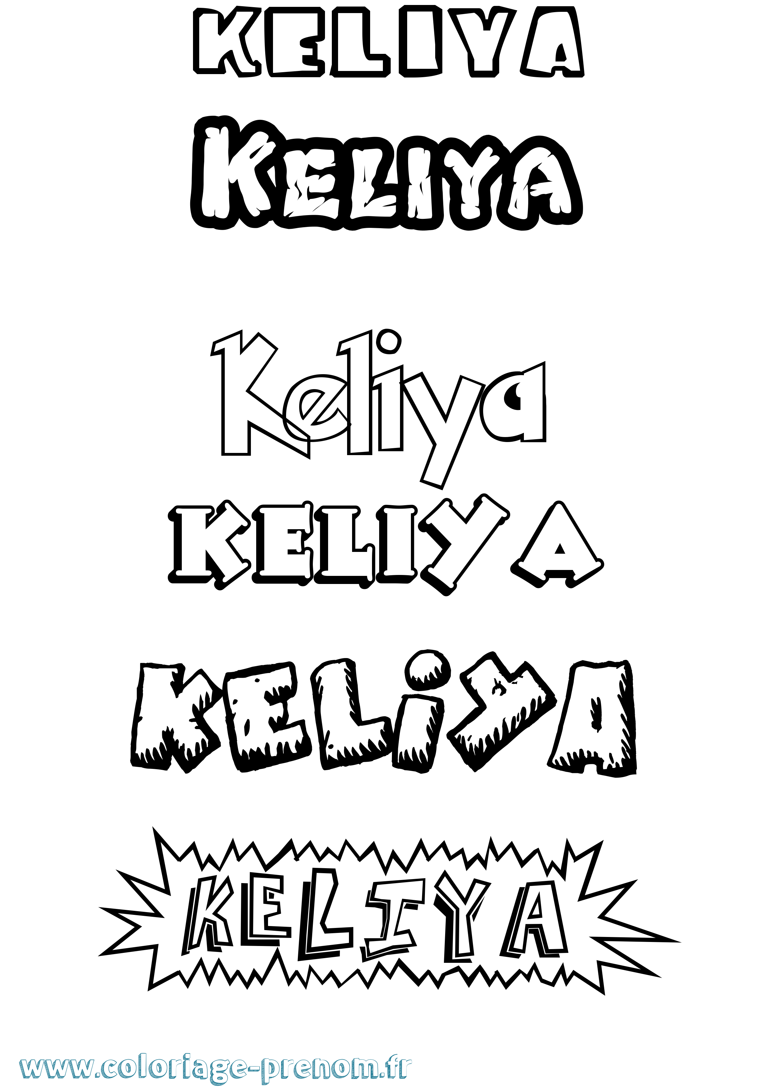 Coloriage Keliya Dessin Animé Coloriage prénom Keliya Dessin Animé