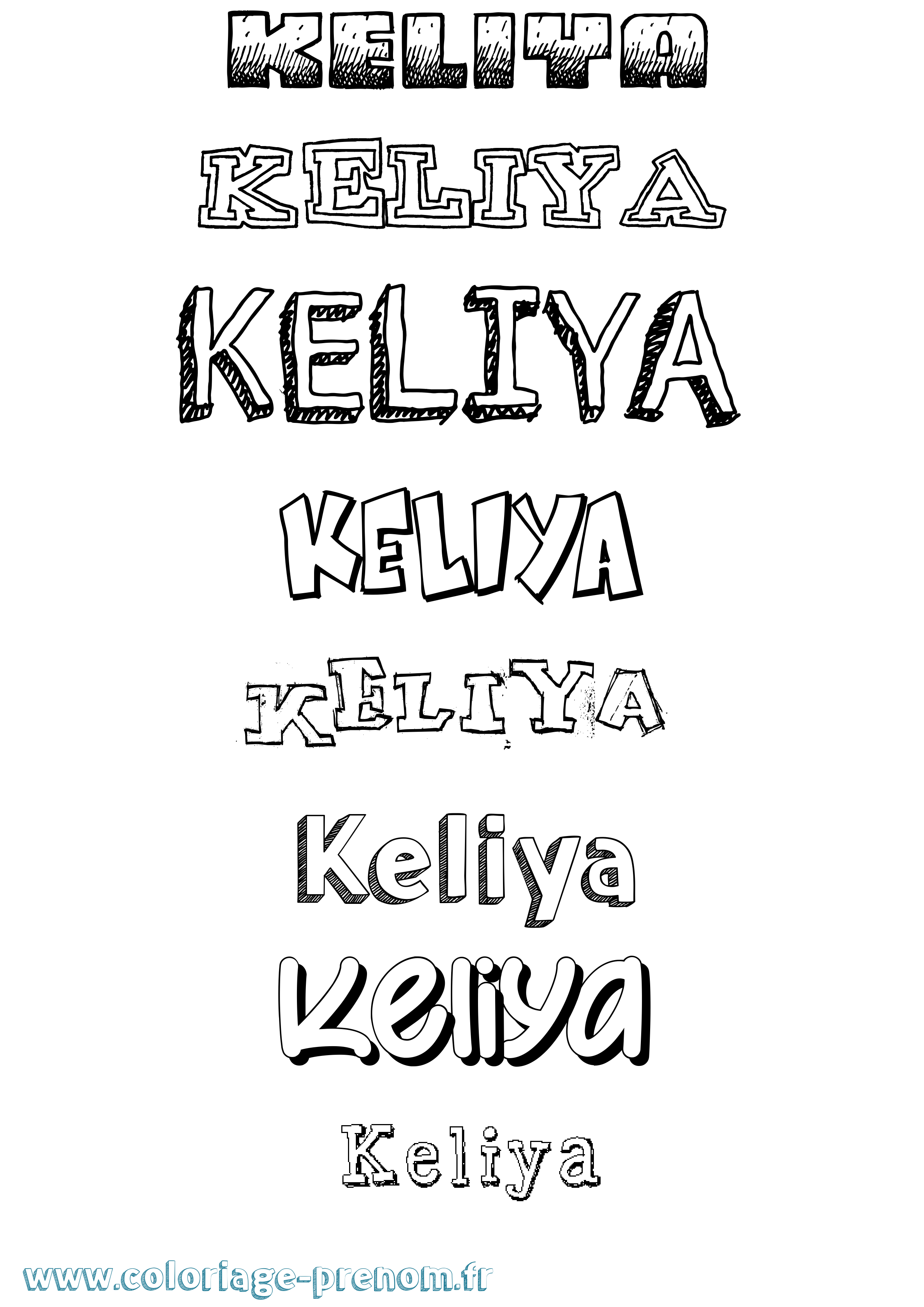 Coloriage Keliya Dessiné Coloriage prénom Keliya Dessiné