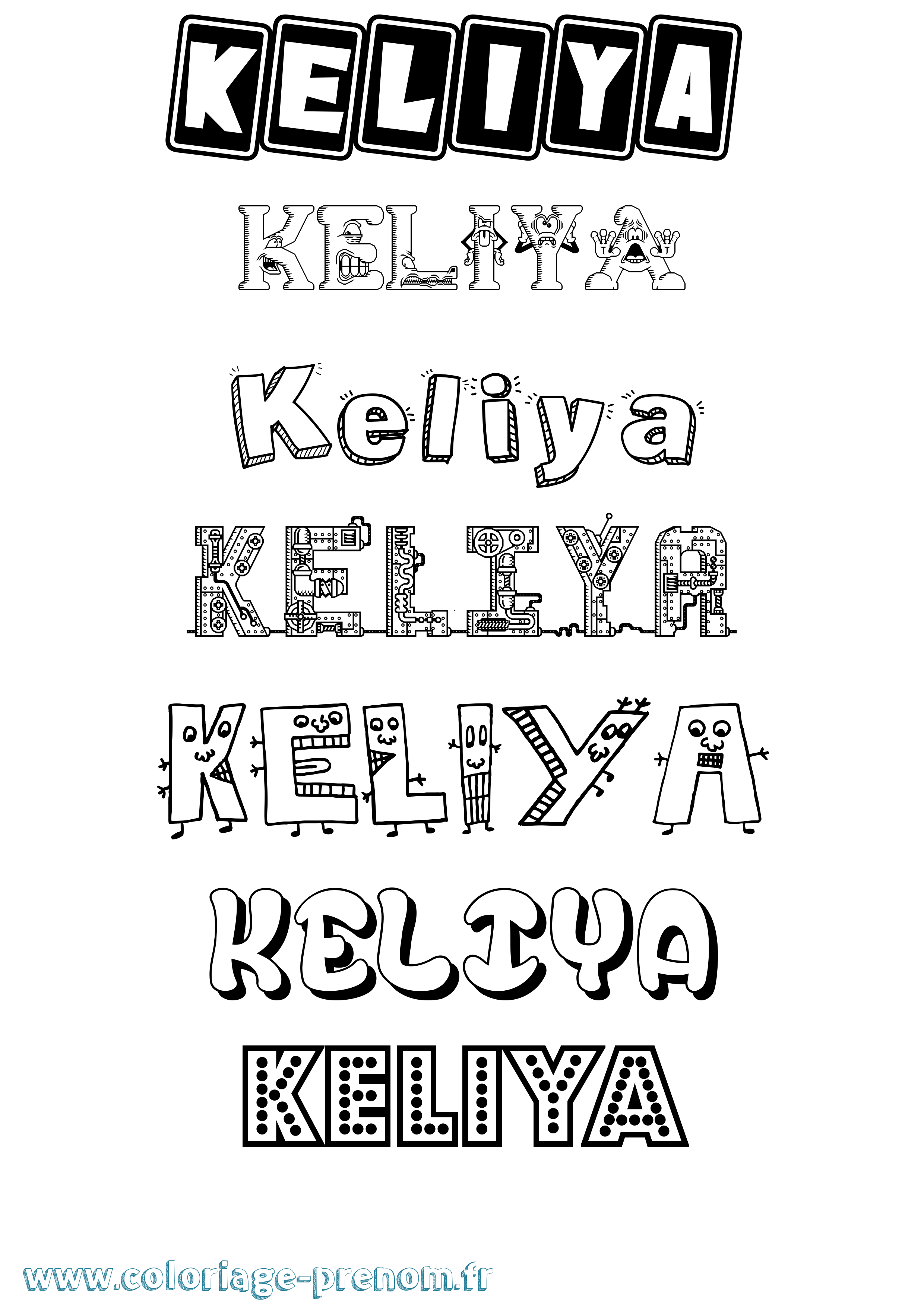 Coloriage Keliya Fun Coloriage prénom Keliya Fun