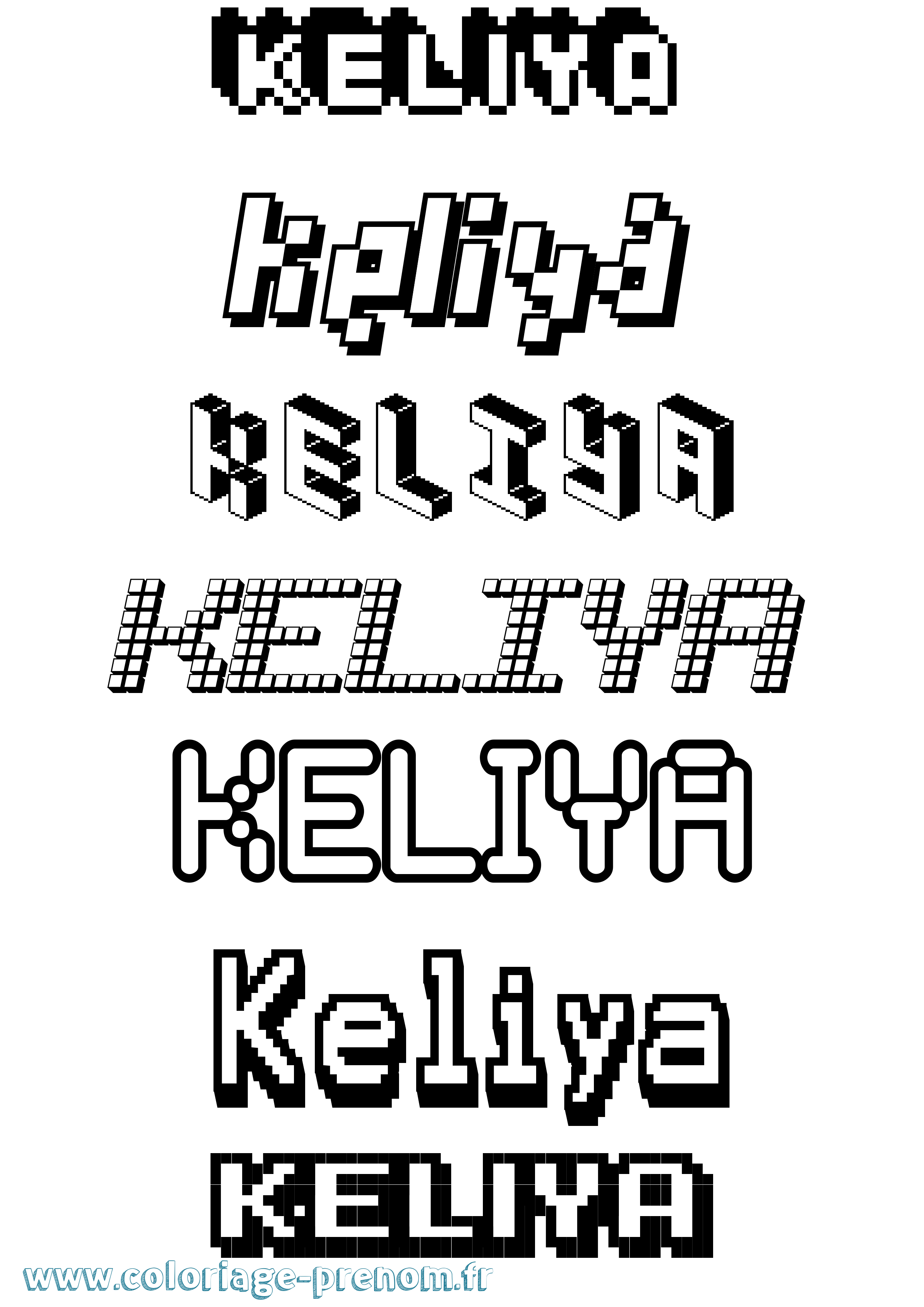 Coloriage Keliya Pixel Coloriage prénom Keliya Pixel