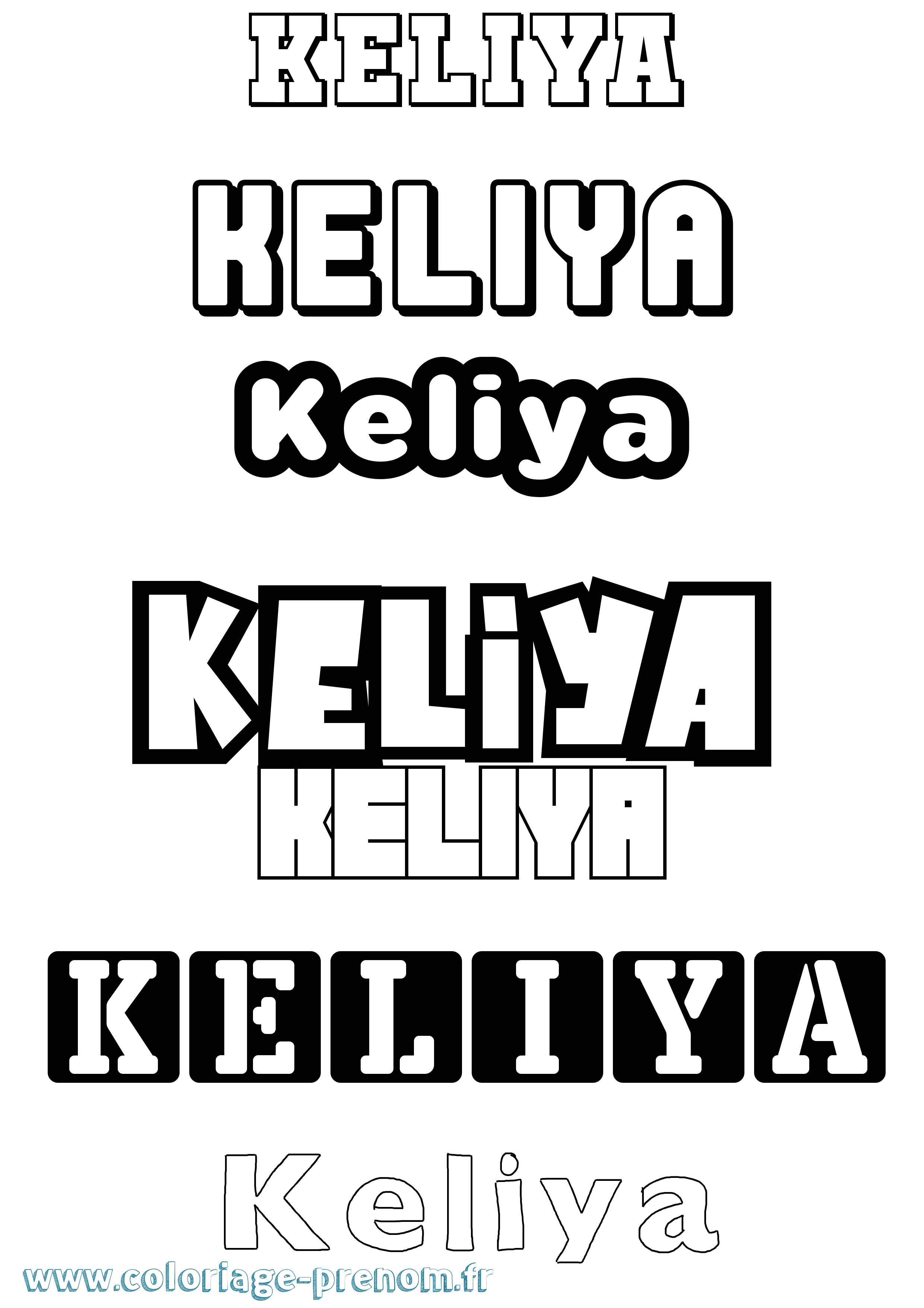 Coloriage Keliya Simple Coloriage prénom Keliya Simple