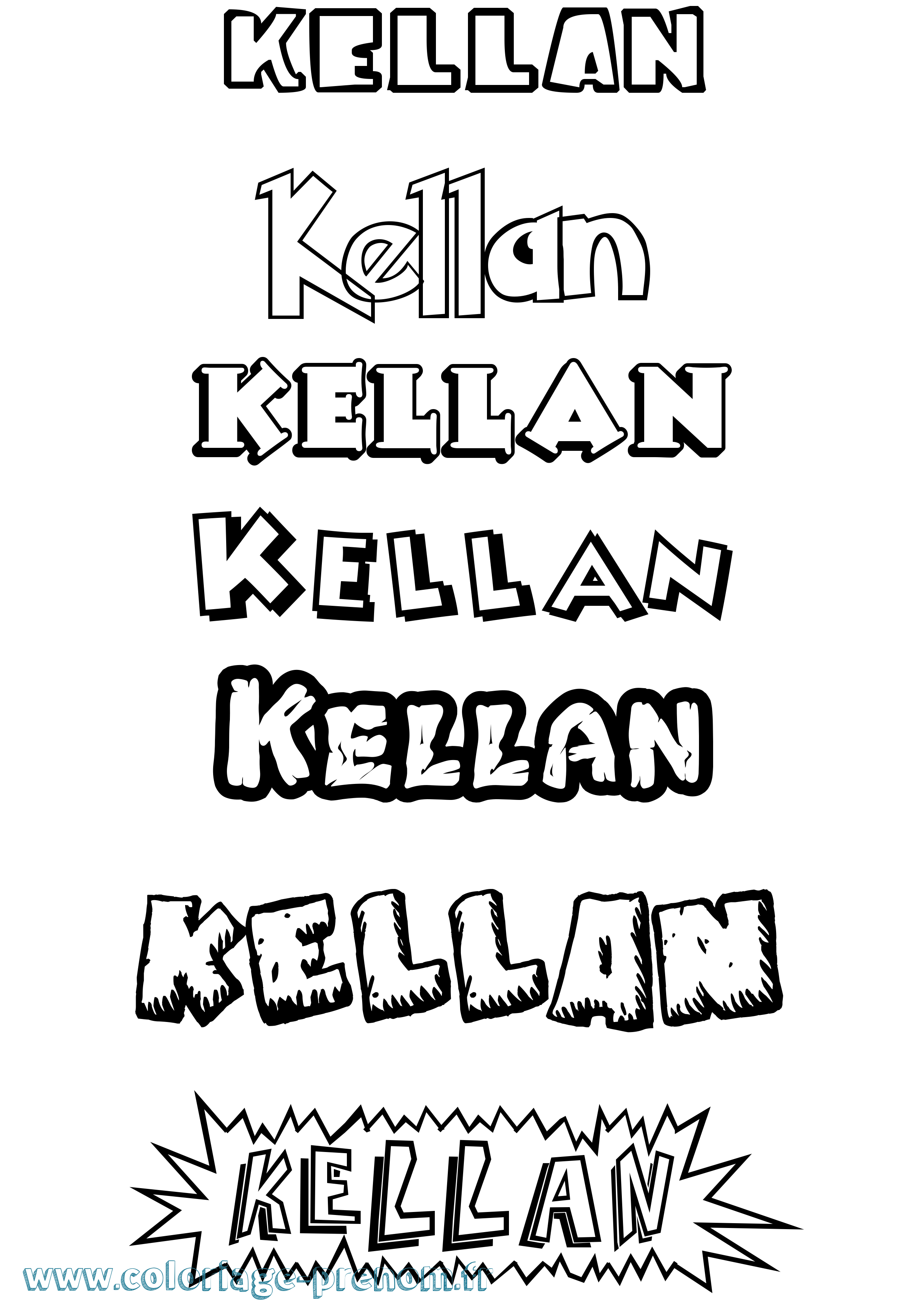 Coloriage Kellan Dessin Animé Coloriage prénom Kellan Dessin Animé