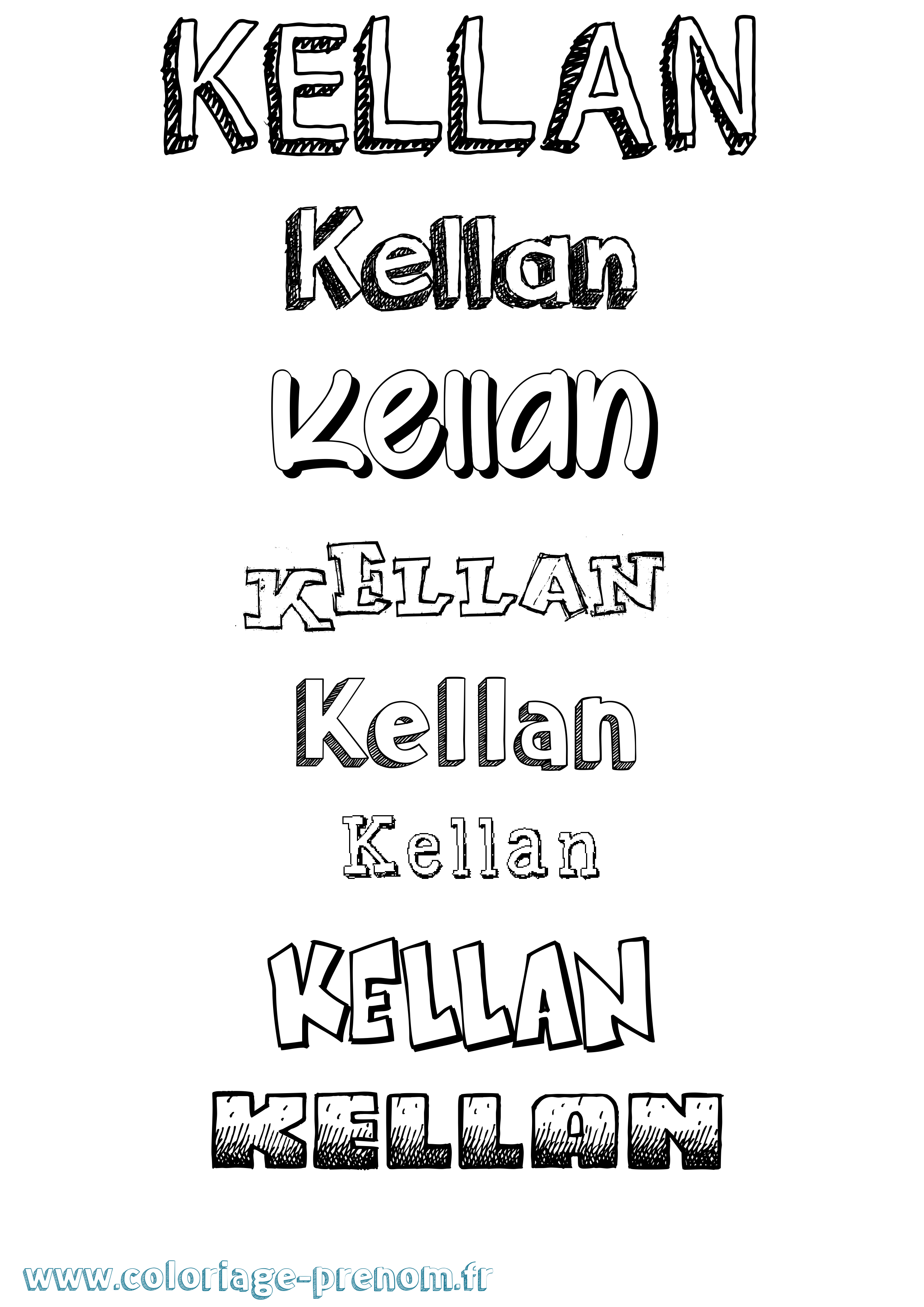 Coloriage Kellan Dessiné Coloriage prénom Kellan Dessiné