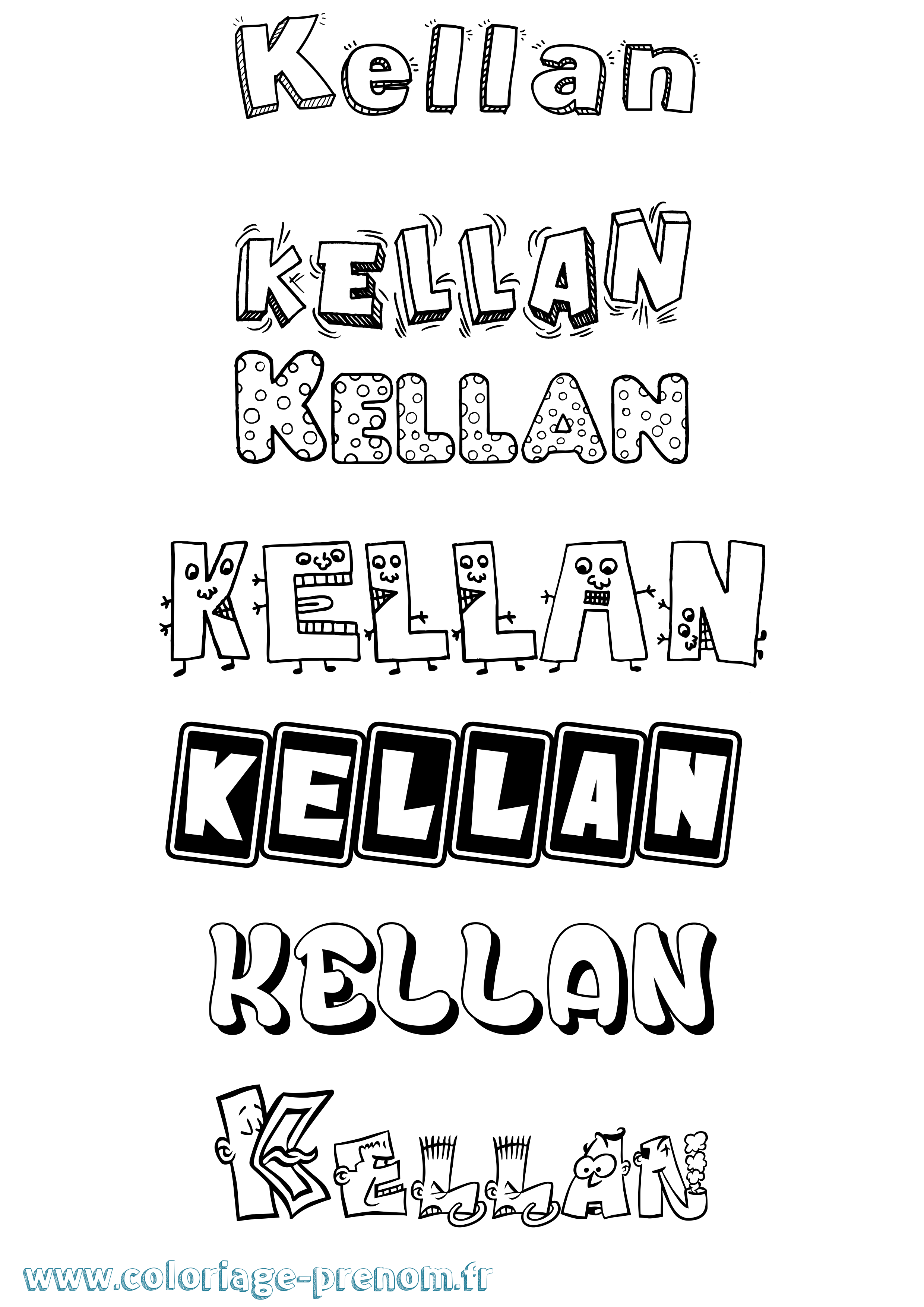 Coloriage Kellan Fun Coloriage prénom Kellan Fun