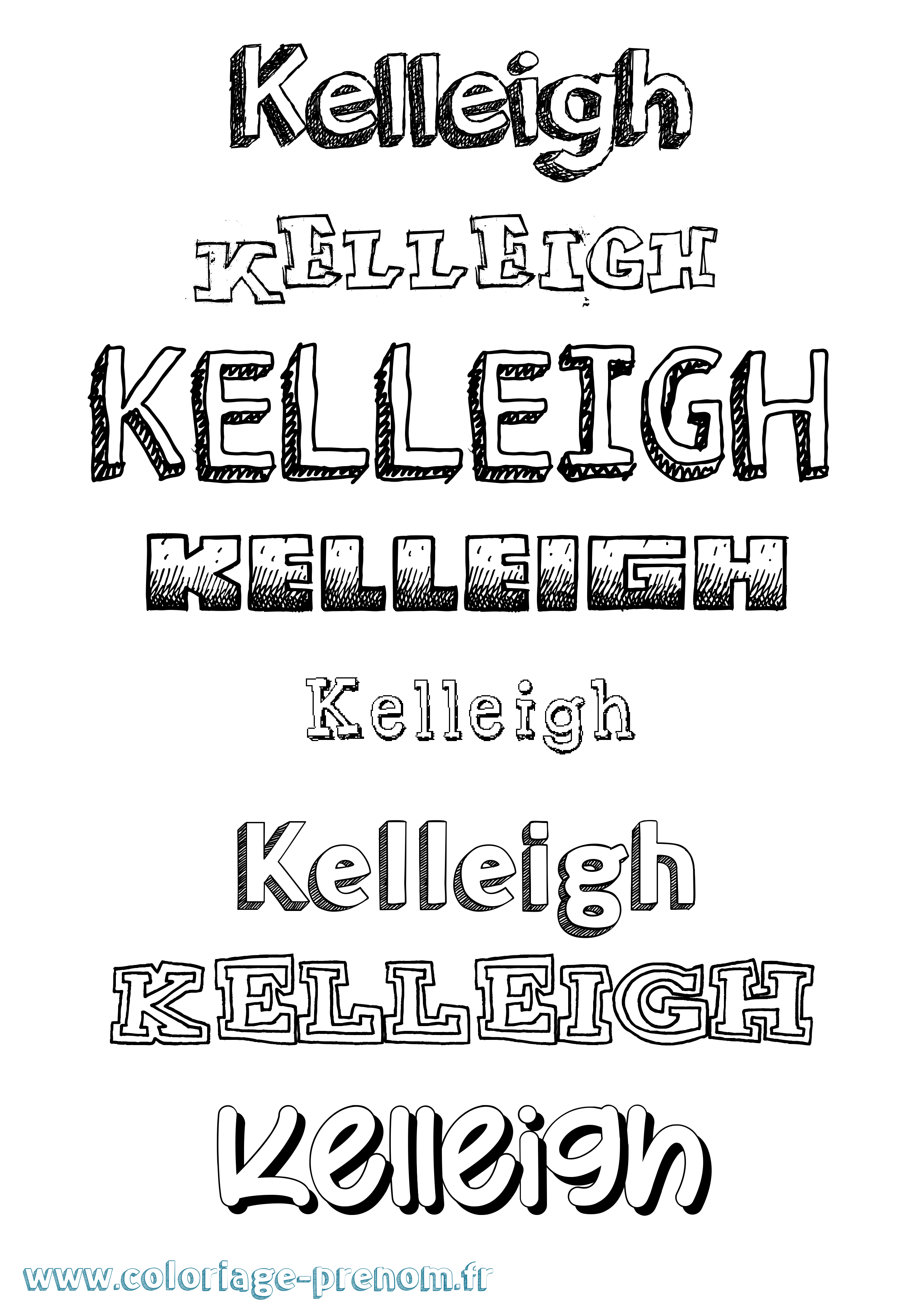 Coloriage Kelleigh Dessiné Coloriage prénom Kelleigh Dessiné