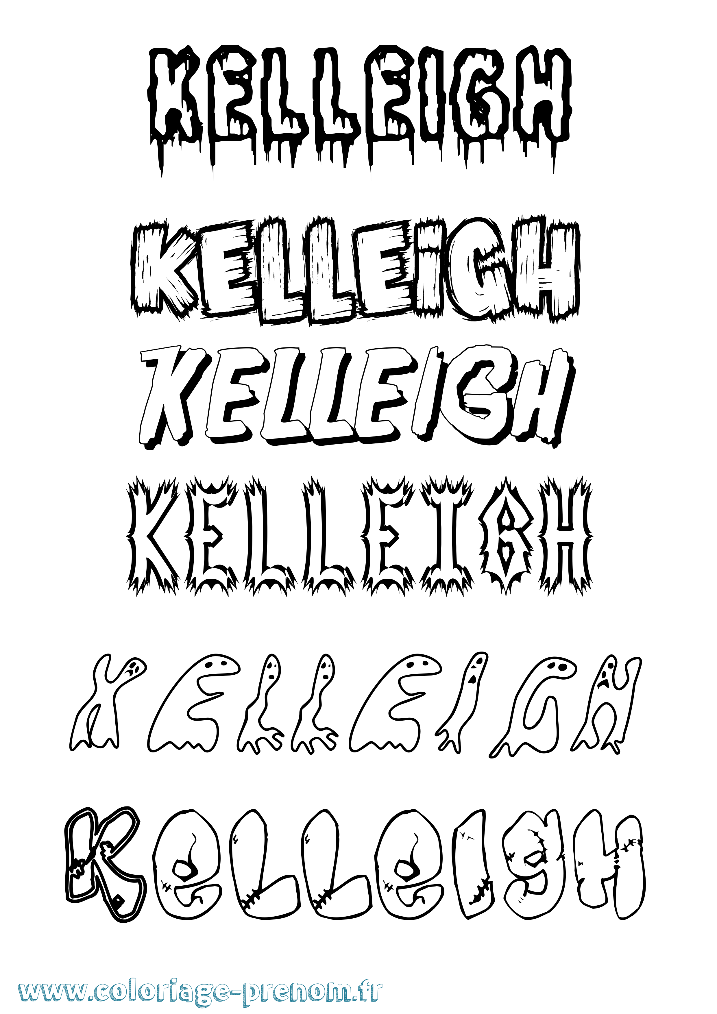 Coloriage Kelleigh Frisson Coloriage prénom Kelleigh Frisson