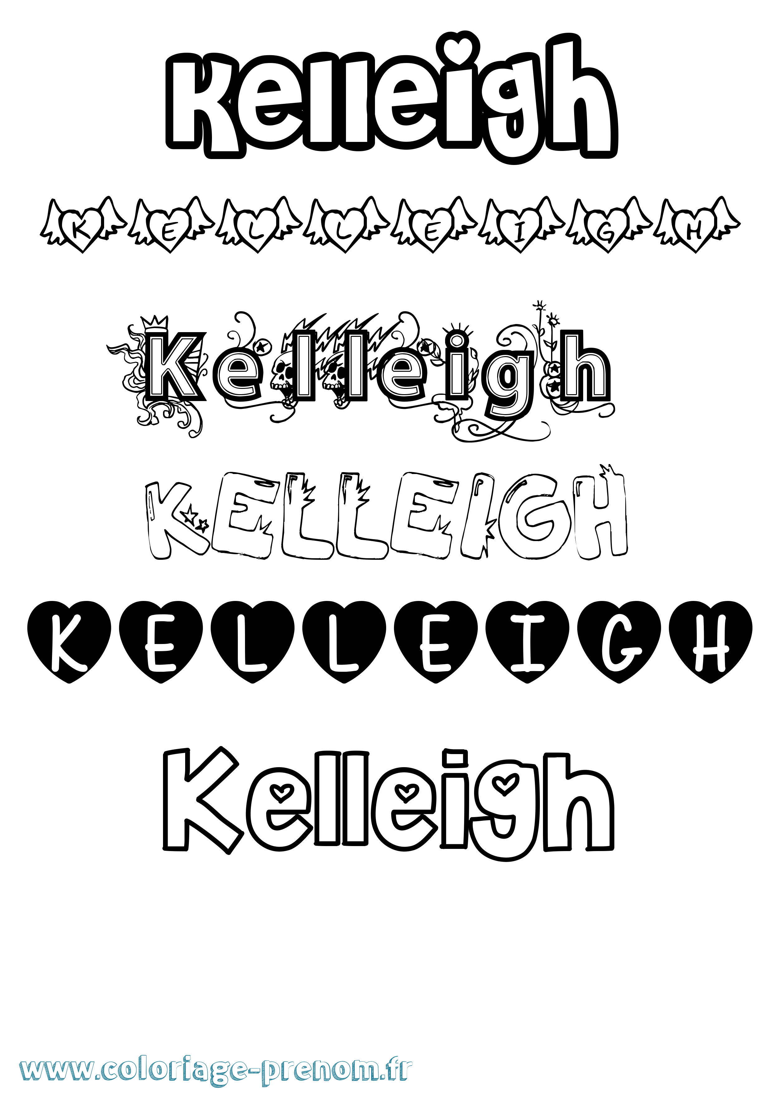 Coloriage Kelleigh Girly Coloriage prénom Kelleigh Girly