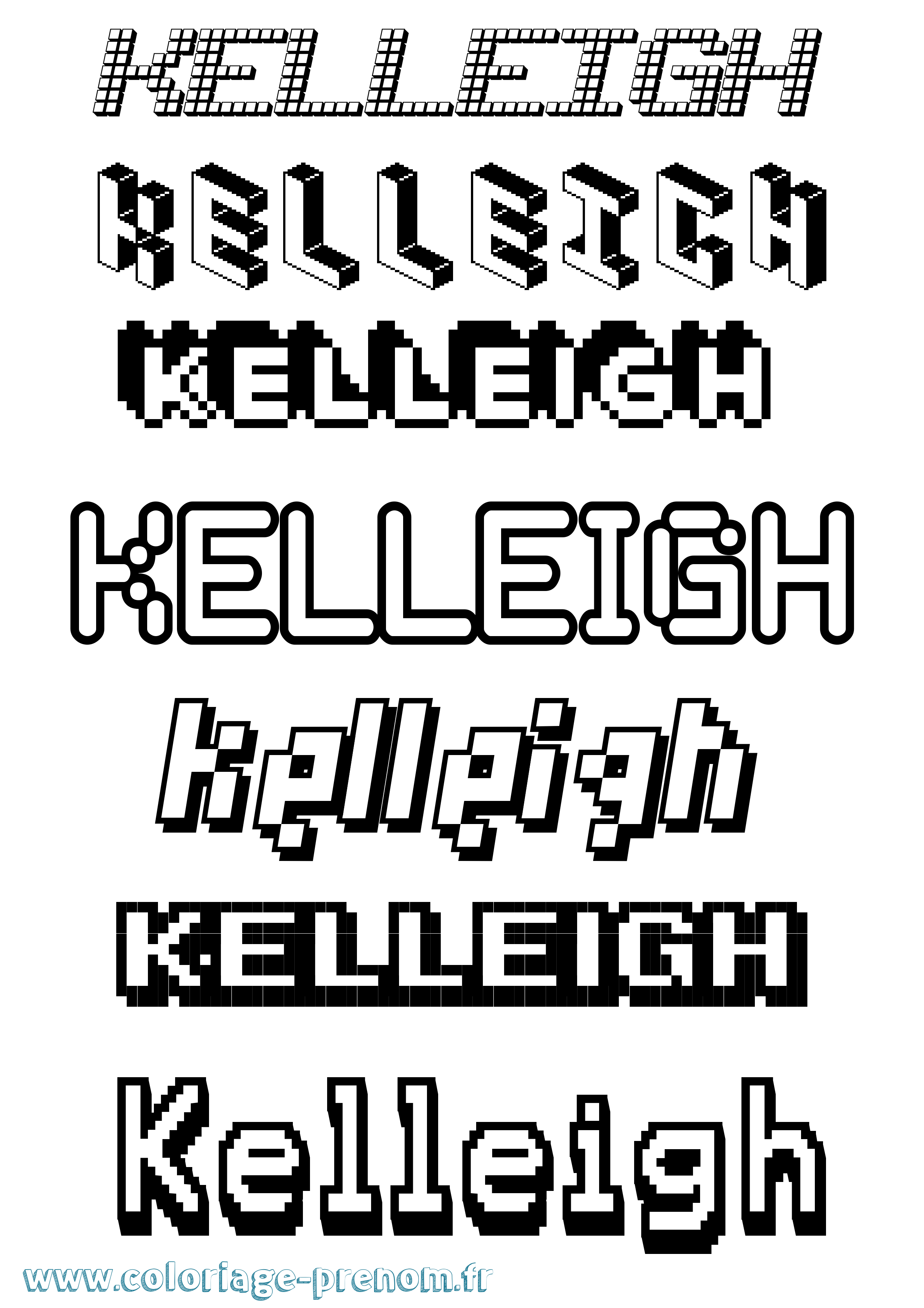 Coloriage Kelleigh Pixel Coloriage prénom Kelleigh Pixel