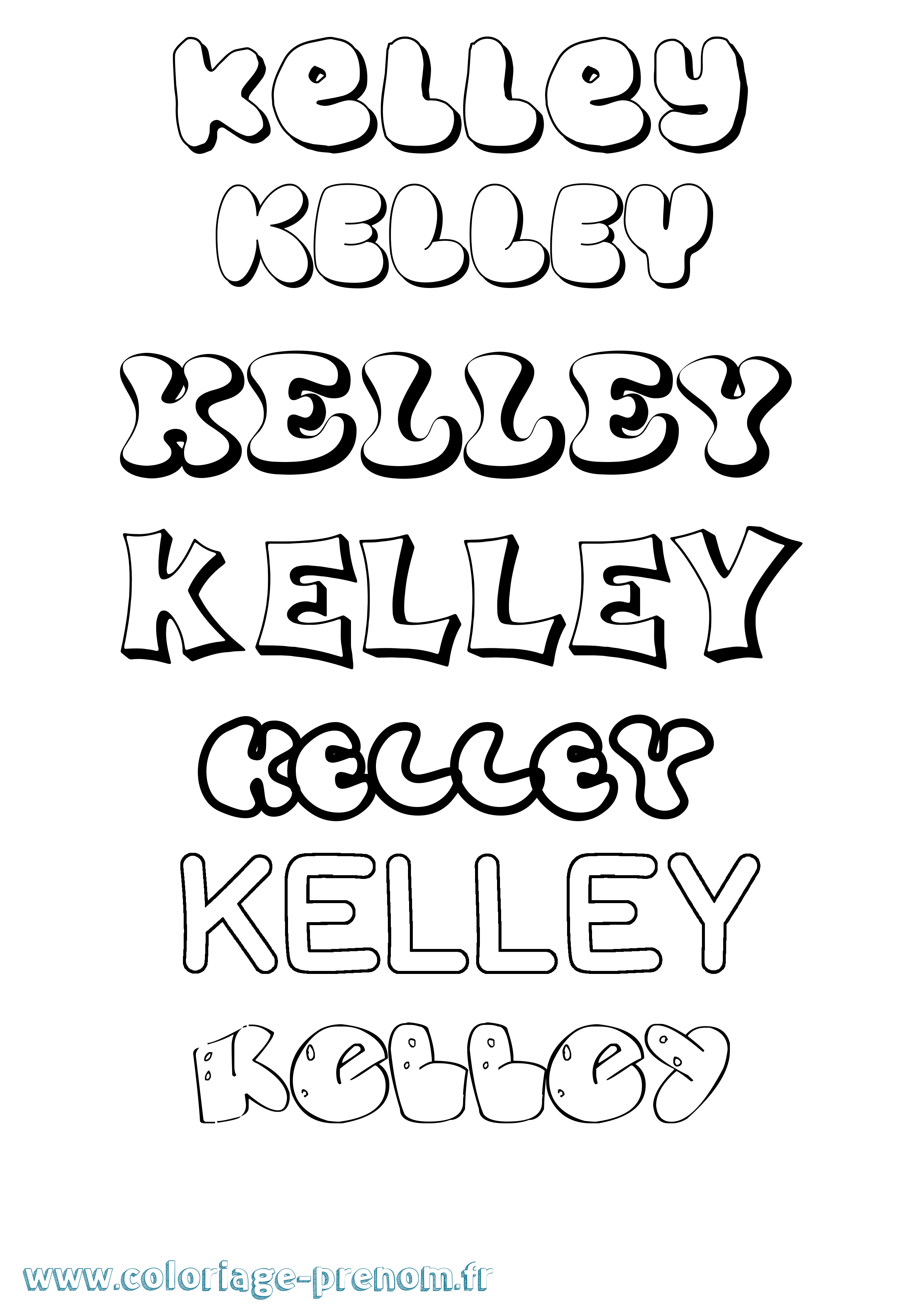 Coloriage Kelley Bubble Coloriage prénom Kelley Bubble