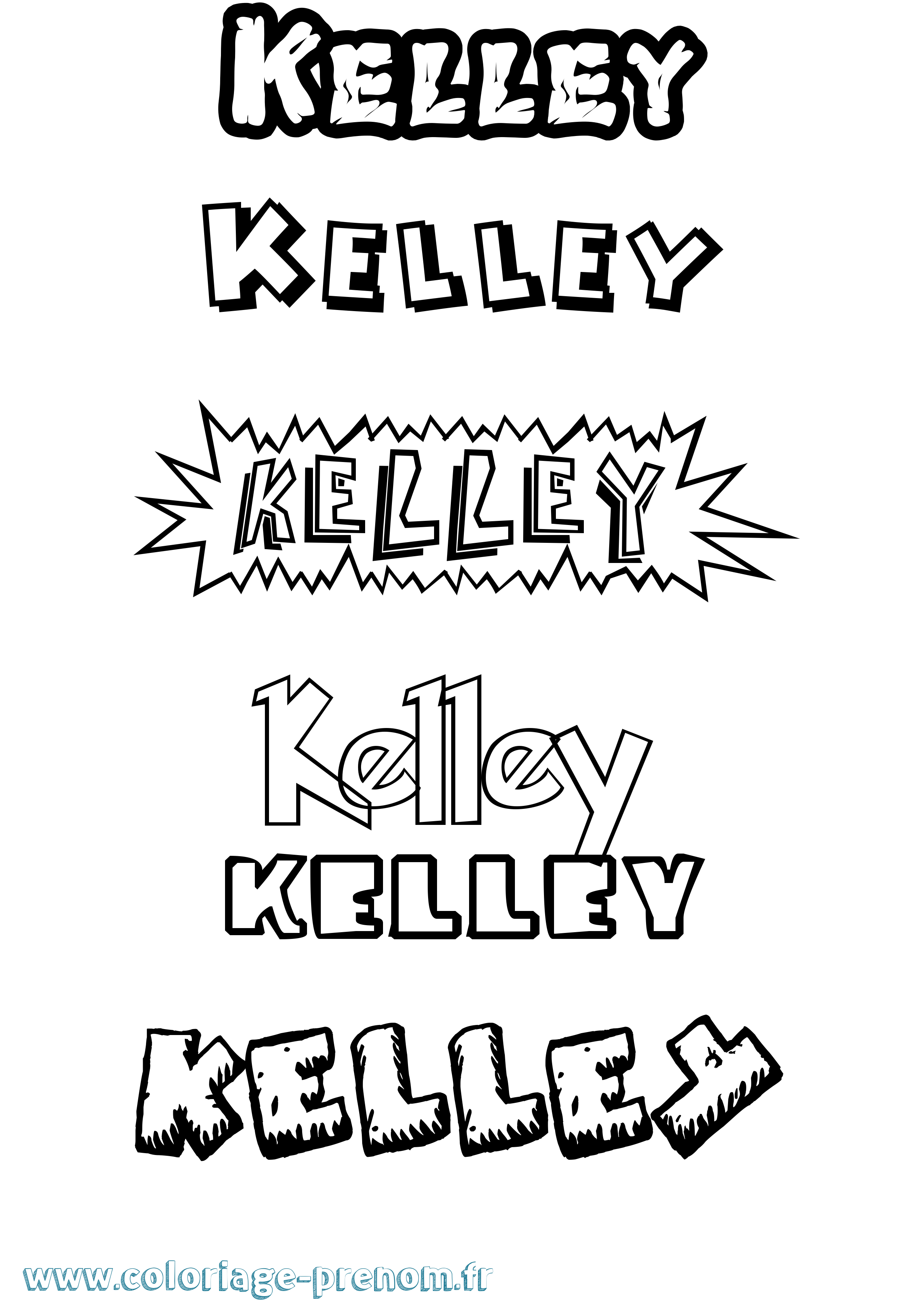 Coloriage Kelley Dessin Animé Coloriage prénom Kelley Dessin Animé