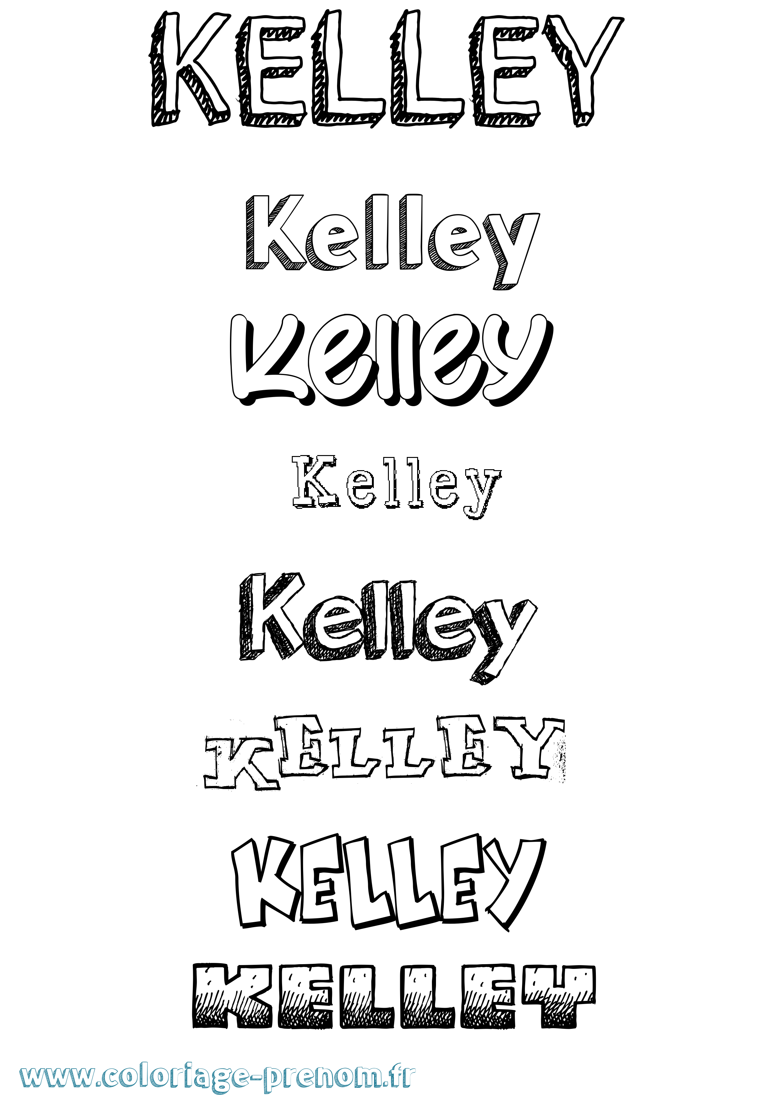 Coloriage Kelley Dessiné Coloriage prénom Kelley Dessiné