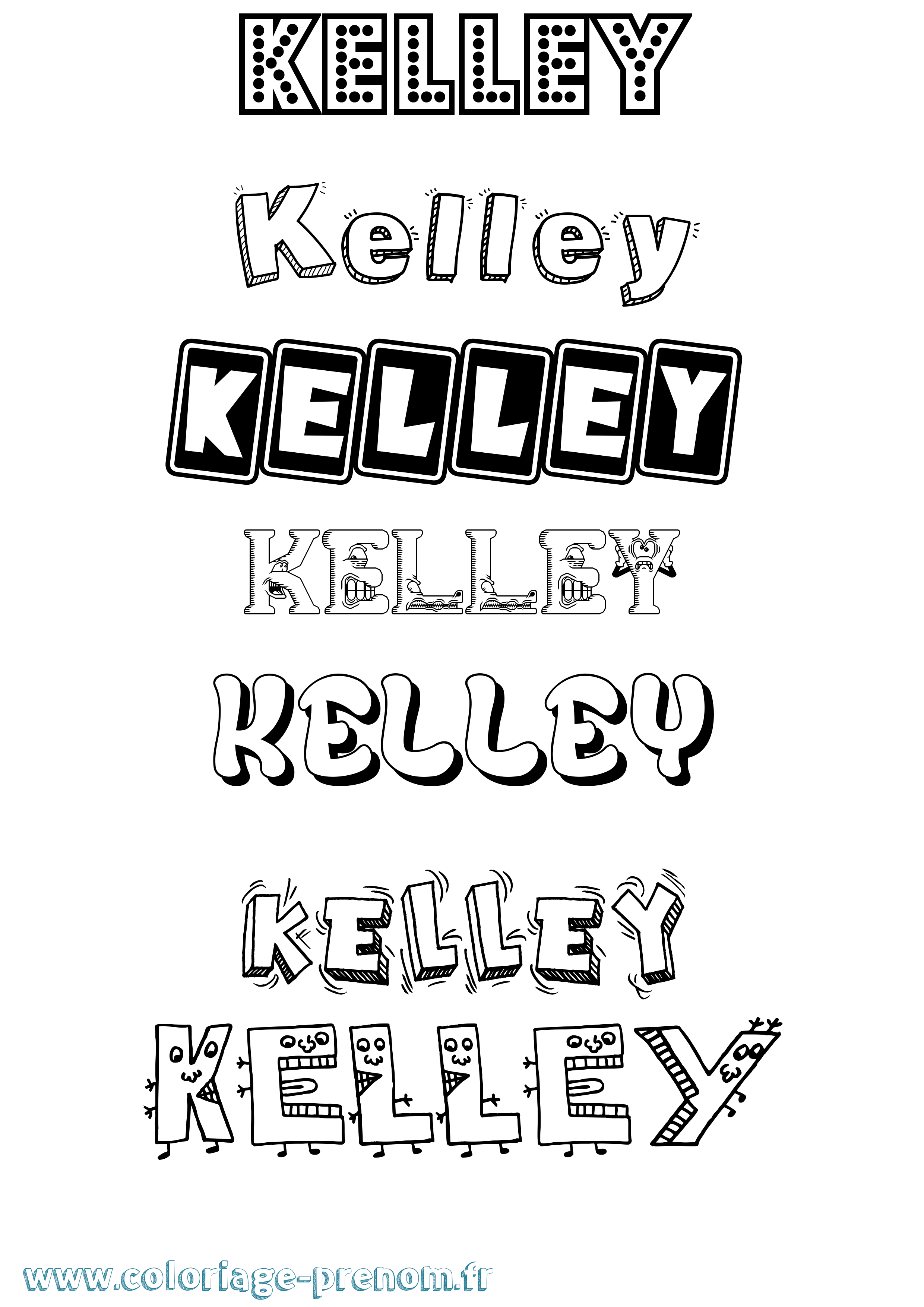 Coloriage Kelley Fun Coloriage prénom Kelley Fun
