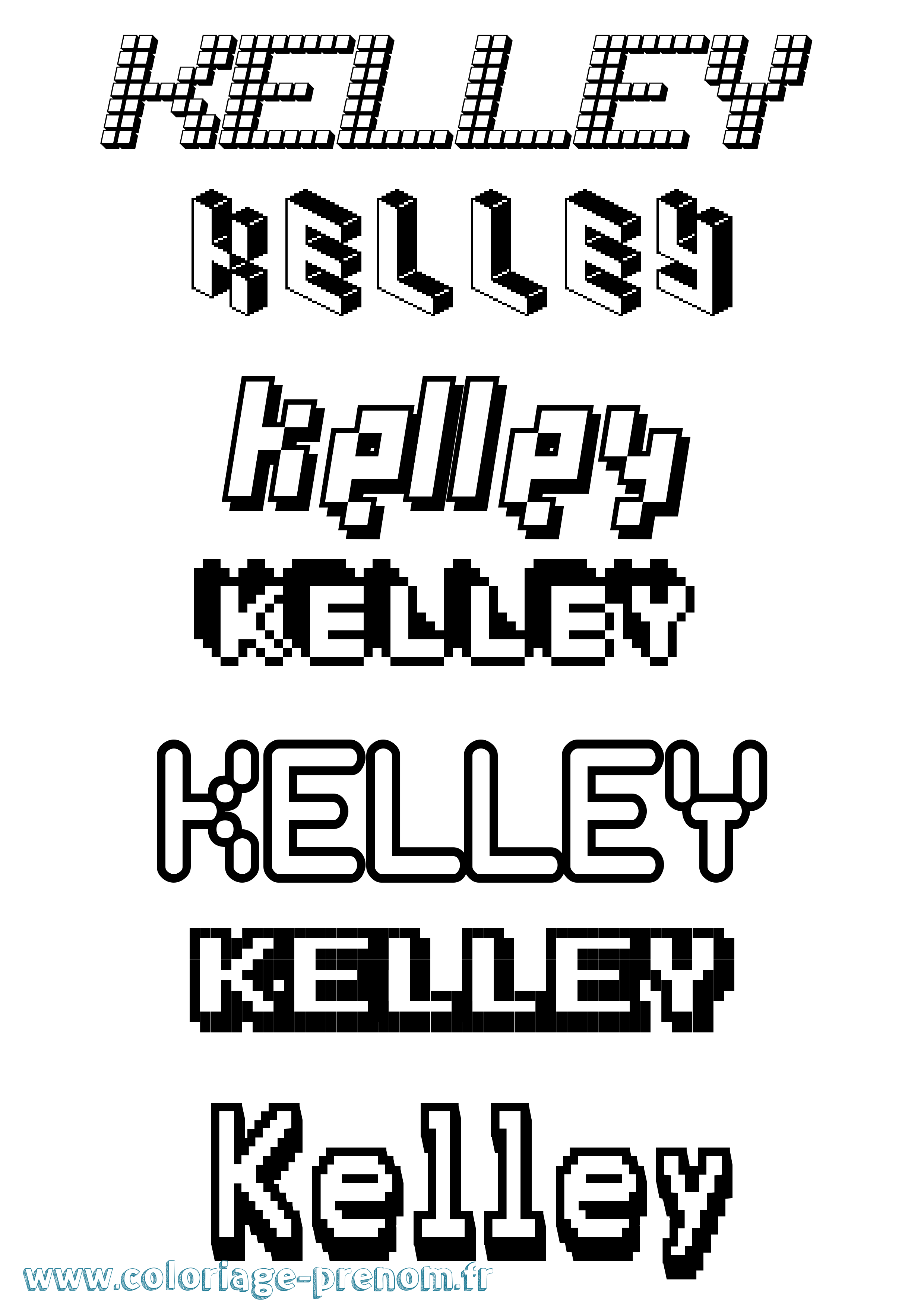 Coloriage Kelley Pixel Coloriage prénom Kelley Pixel