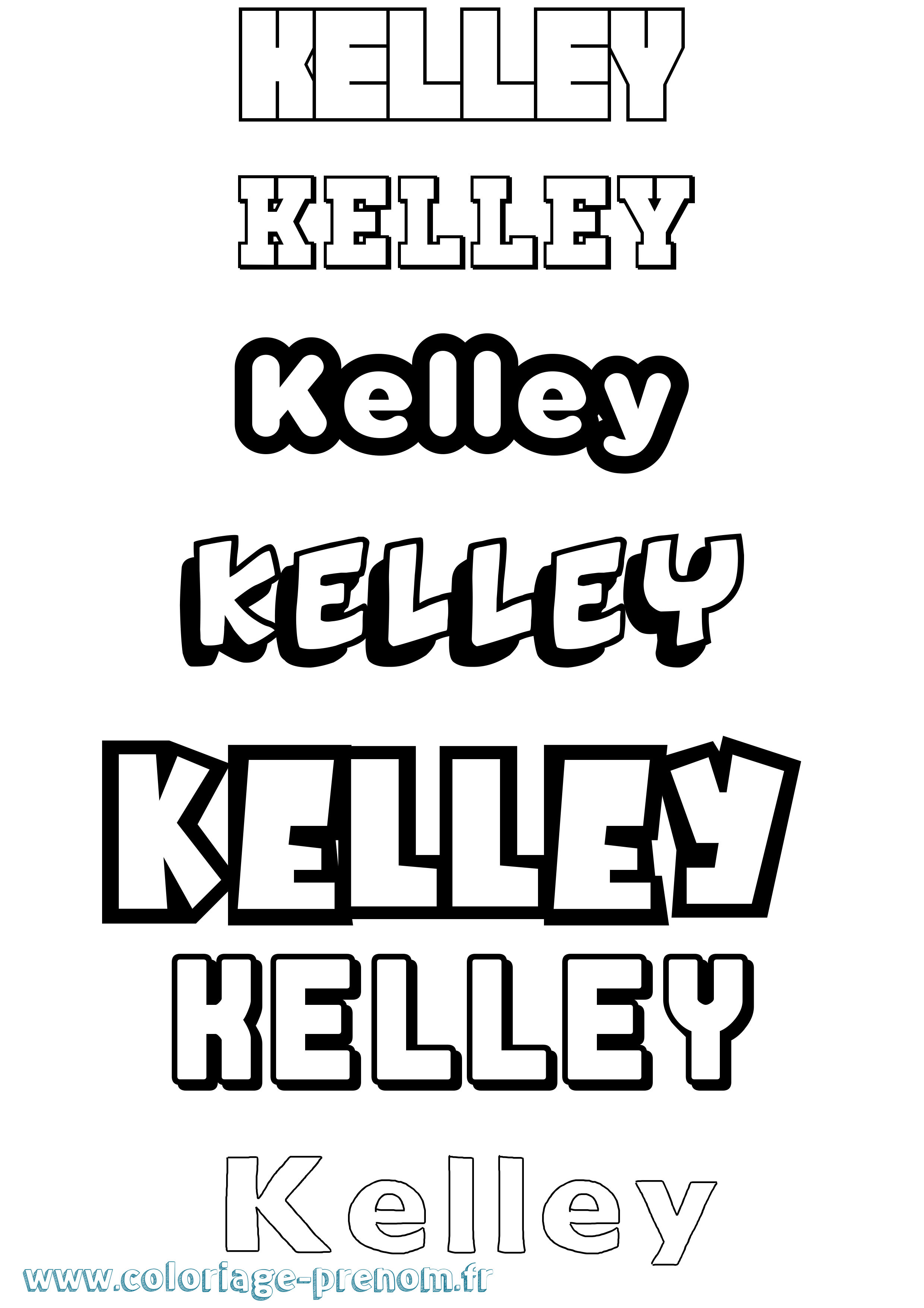 Coloriage Kelley Simple Coloriage prénom Kelley Simple