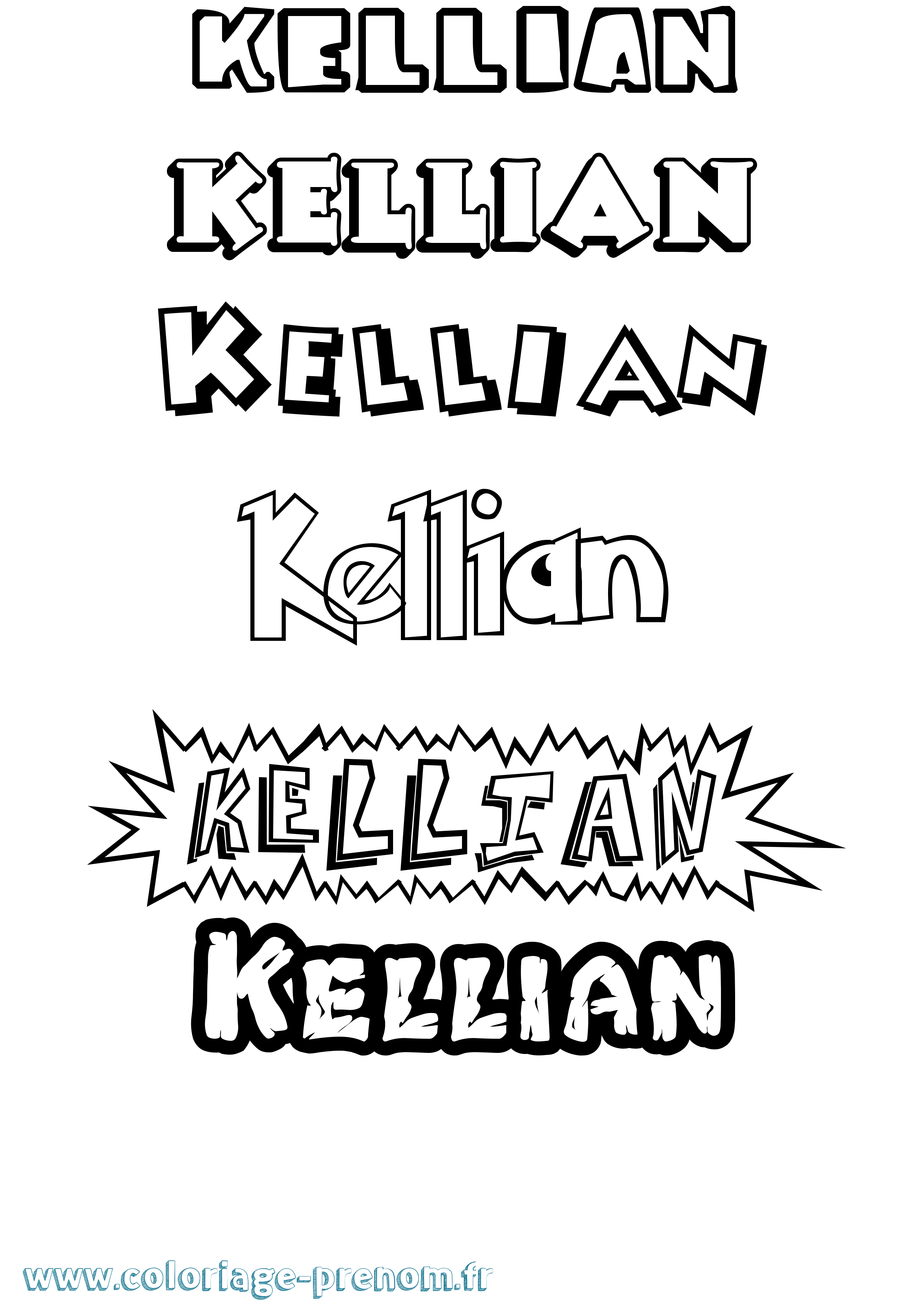 Coloriage Kellian Dessin Animé Coloriage prénom Kellian Dessin Animé