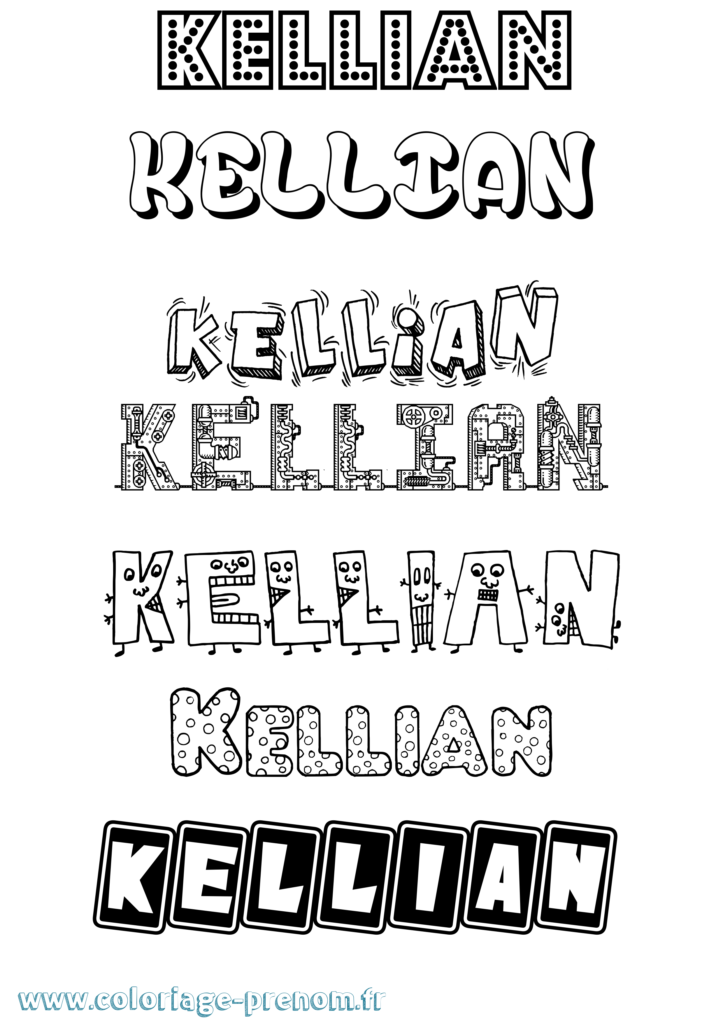 Coloriage Kellian Fun Coloriage prénom Kellian Fun